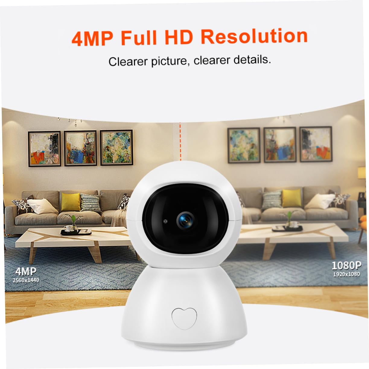 ULDIGI Indoor Pet Camera - 1080P HD WiFi Pet Monitor for Dogs & Cats, Night Vision, 2-Way Audio, Motion Detection - White Plastic Home Security Camera (Perfect for Pet Owners & Home Surveillance)