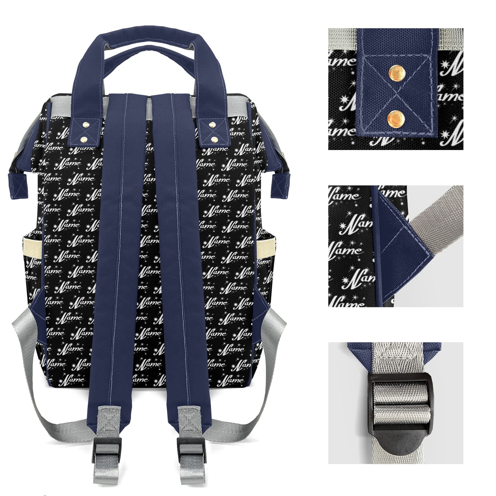 Custom Personalized Baby Diaper Backpack with Name - Large Capacity Waterproof Travel Diaper Bag for Moms & Dads - Multifunctional Baby Gear for Girls & Boys | Perfect for Daycare, Travel & Family Outings