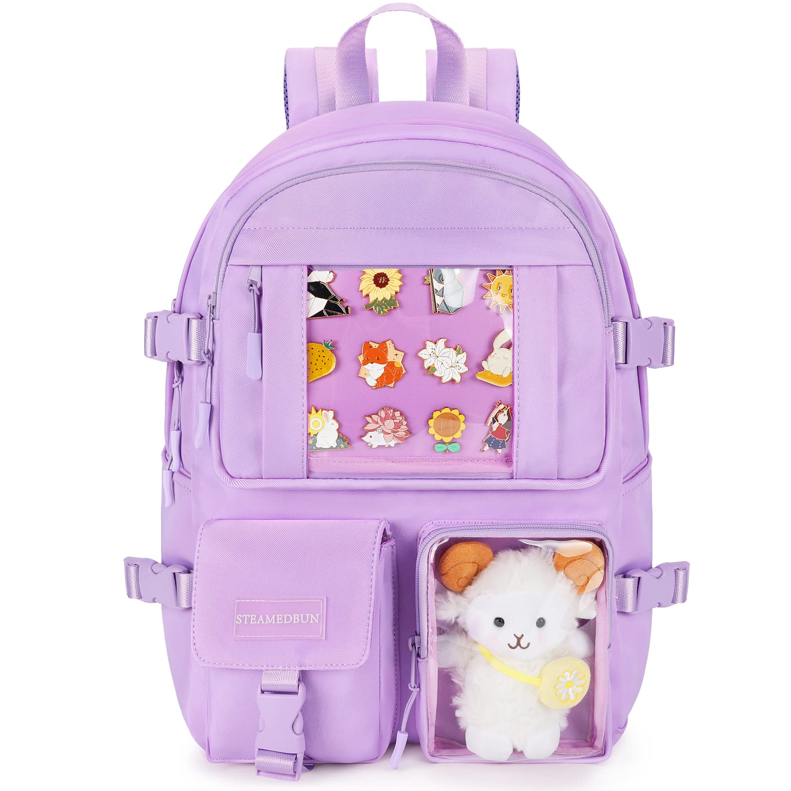 Kawaii Aesthetic Backpack for Girls - Cute Ita School Backpack with Inserts (No Pins Included) | Perfect for School, Travel & Anime Conventions