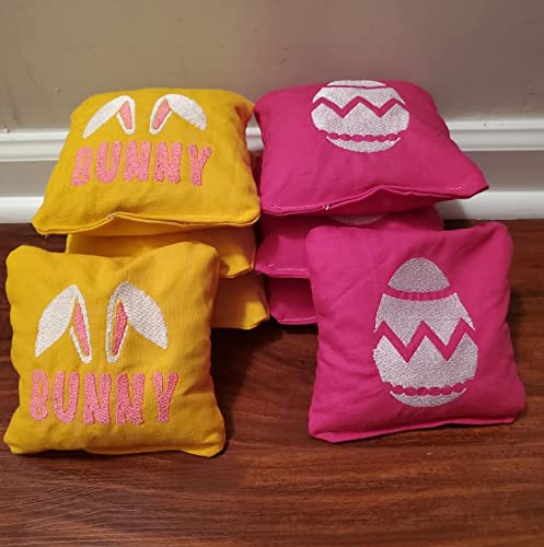Premium Easter Cornhole Bags Set of 8 - Durable Bean Bags for Outdoor Games, Easter Party Activities, Backyard Fun & Family Gatherings