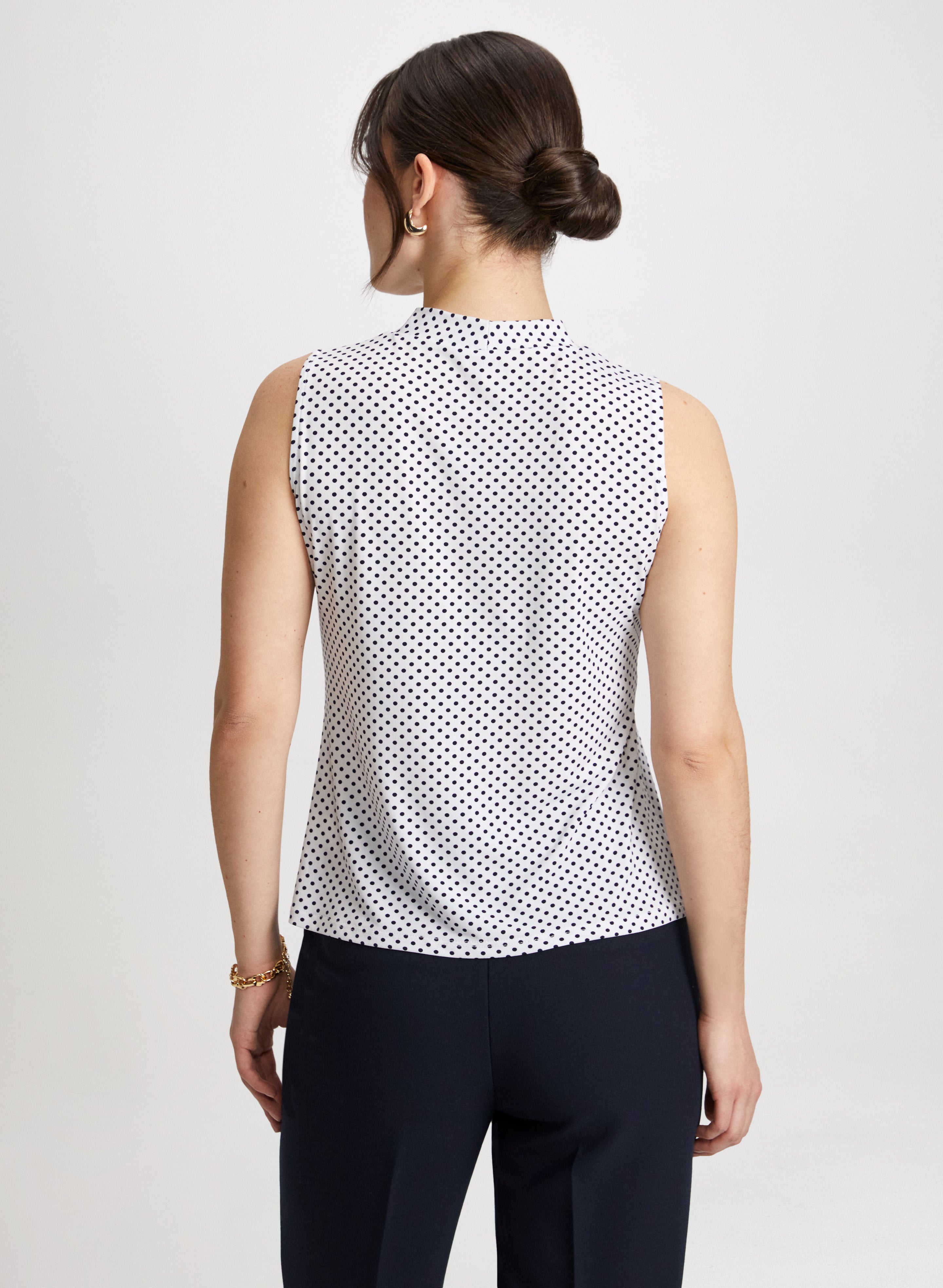 Dot Motif Sleeveless Top for Women - Stylish Summer Casual Wear - Perfect for Beach, Vacation and Everyday Outfits