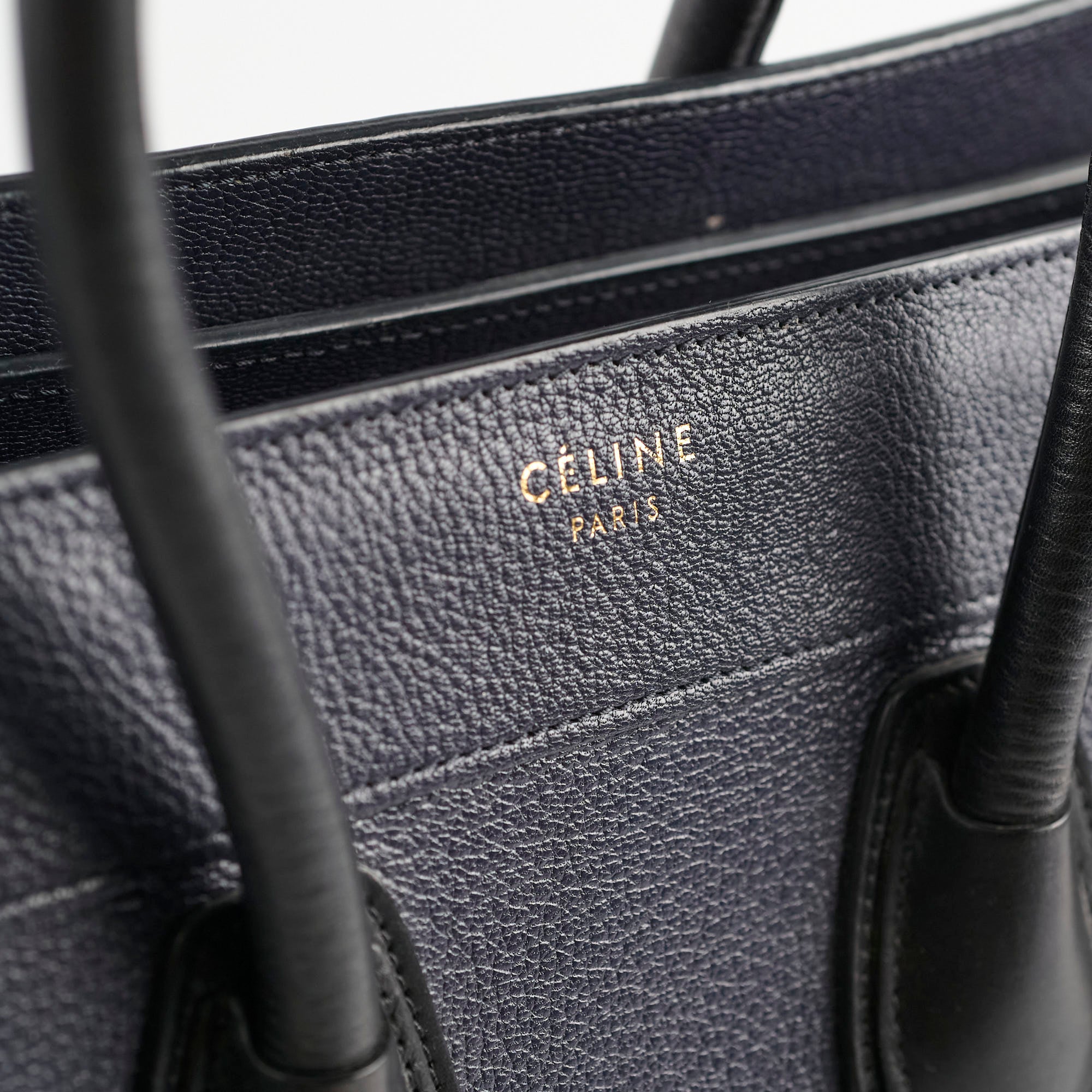 Celine Micro Luggage Bag in Navy Blue | Genuine Leather Crossbody Handbag for Women | Perfect for Work, Travel & Everyday Use