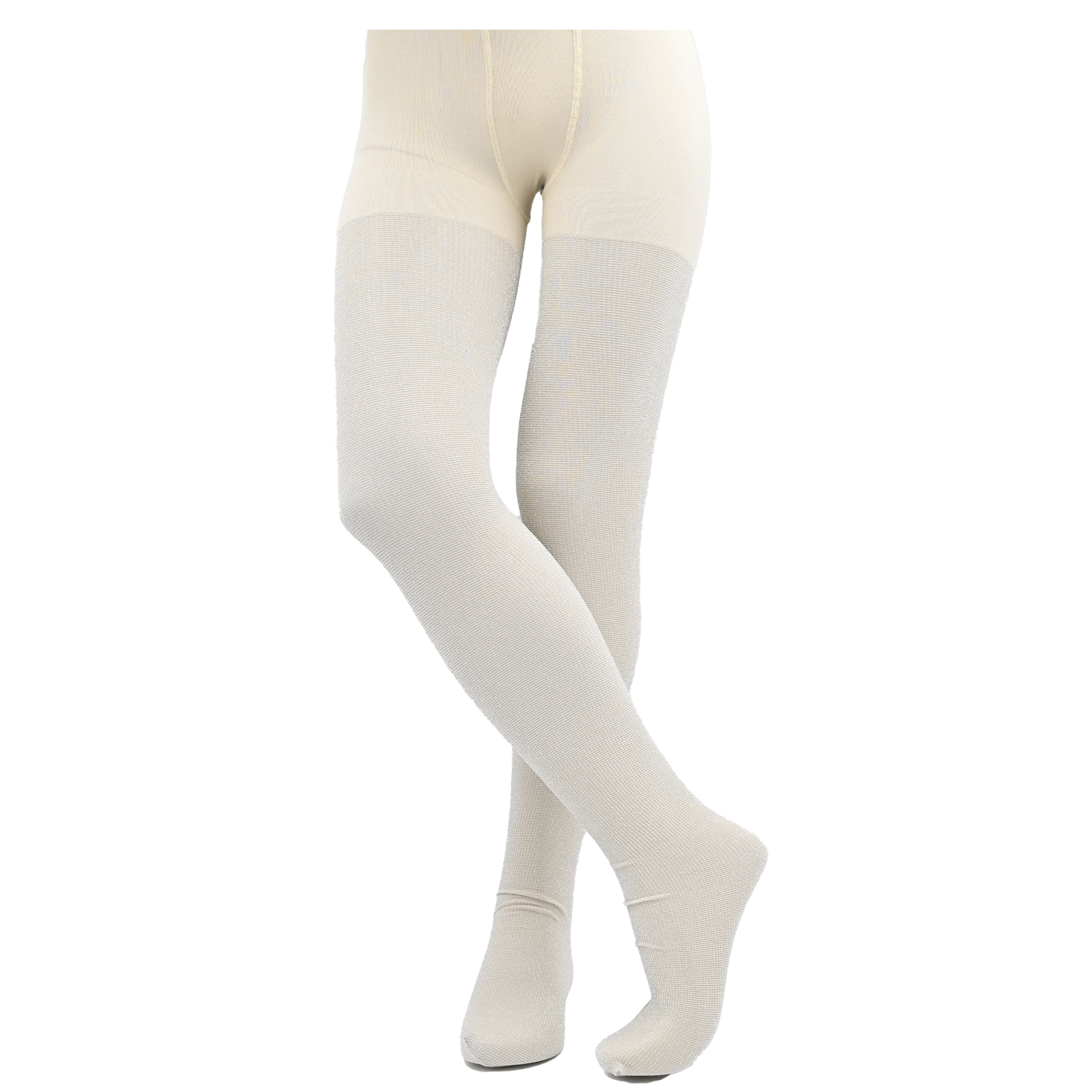 Sparkly Beige Cotton Tights for Women - Soft & Comfortable Leggings for Everyday Wear, Yoga, Dance, and Casual Outfits
