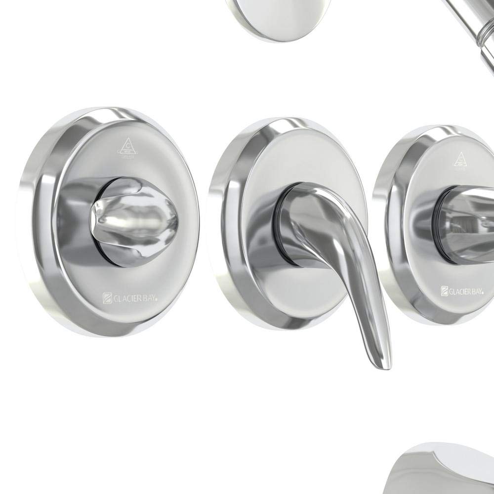 Glacier Bay Aragon 3-Handle 1-Spray Chrome Tub and Shower Faucet with Valve - Perfect for Bathroom Renovation and Modern Home Upgrade