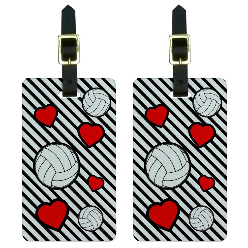 Volleyball Lovers Luggage Tags - Set of 2 Durable Suitcase ID Tags for Travel Accessories | Perfect for Sports Enthusiasts & Team Travel