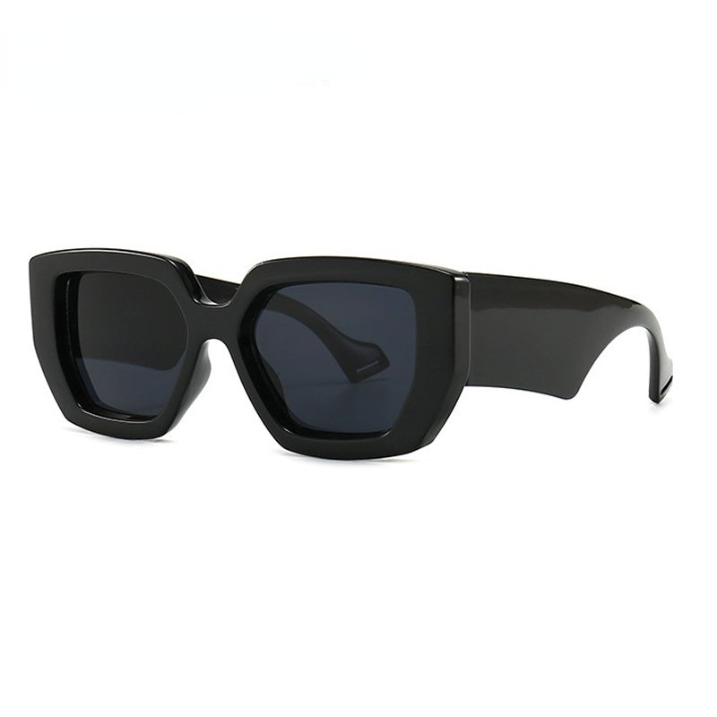 Luxury Wide Leg Square Sunglasses for Women & Men - Vintage Gradient Black Leopard Print Hip Hop Shades - Perfect for Beach, Driving, and Fashion Outfits