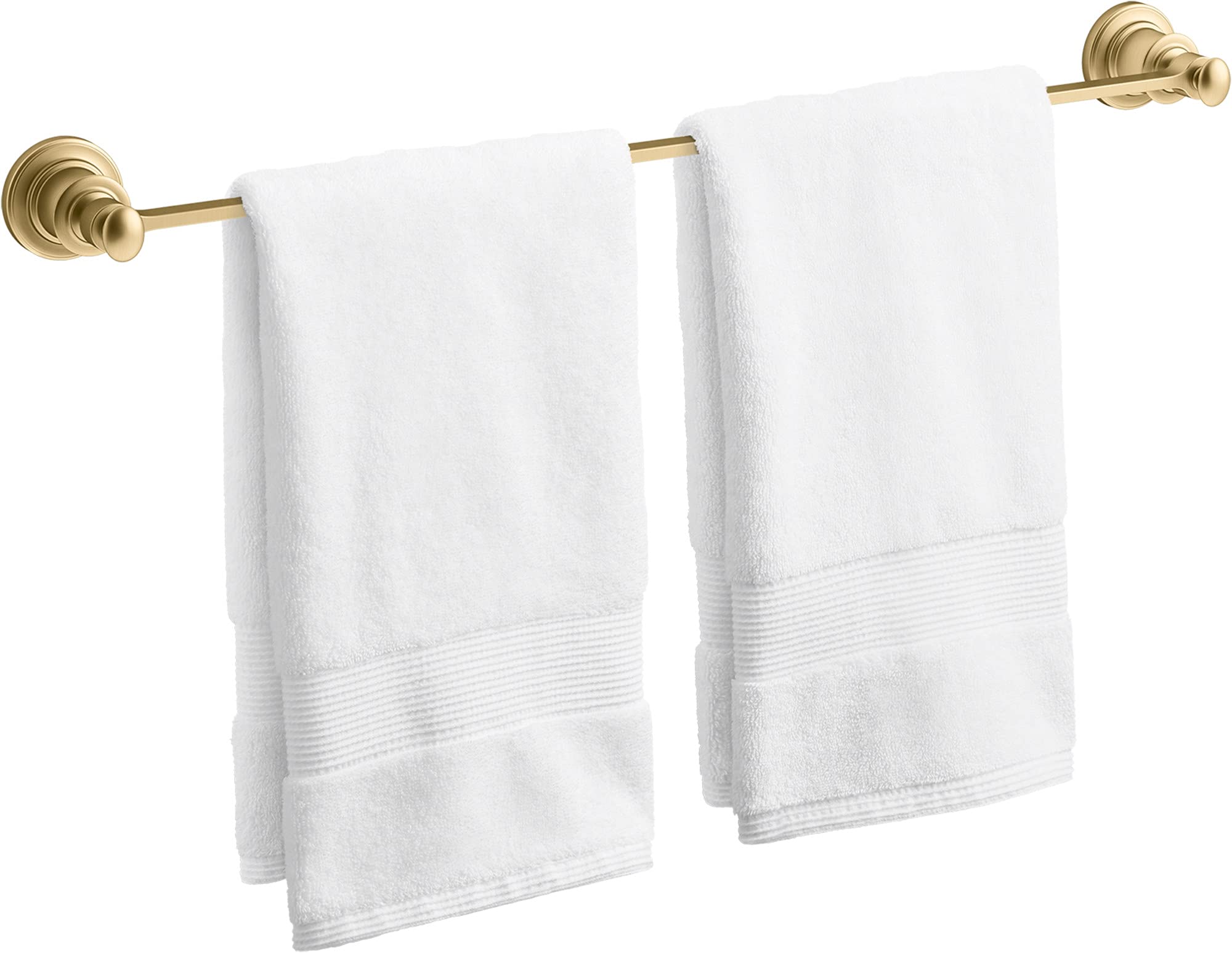 KOHLER Relic 24-inch Brushed Nickel Towel Bar - Bathroom Towel Rack for Modern & Traditional Home Decor, Perfect for Bathrooms, Spas, and Guest Rooms