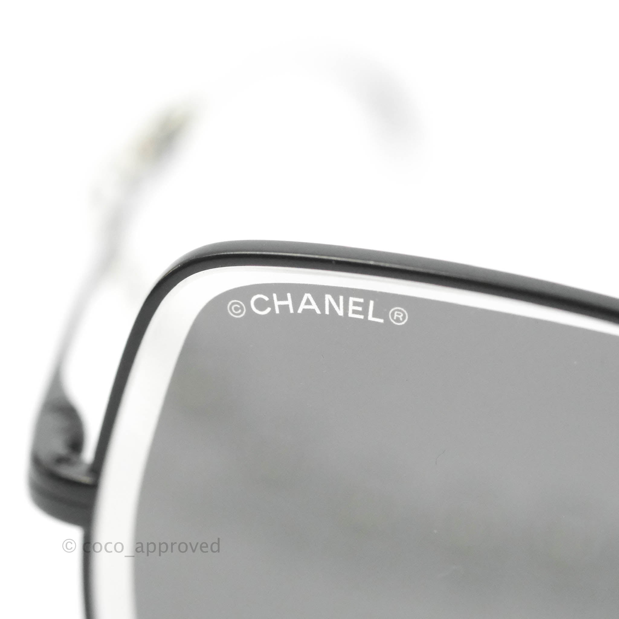 Chanel 4262 Butterfly Black Metal Sunglasses with Pearl Strap - Luxury Fashion Sunglasses for Women, UV Protection, Elegant Pearl Accents - Perfect for Beach, Travel & Summer Outfits