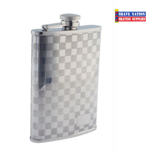 Premium 8oz Stainless Steel Flask with Checkerboard Design - Perfect for Outdoor Adventures, Camping & Travel