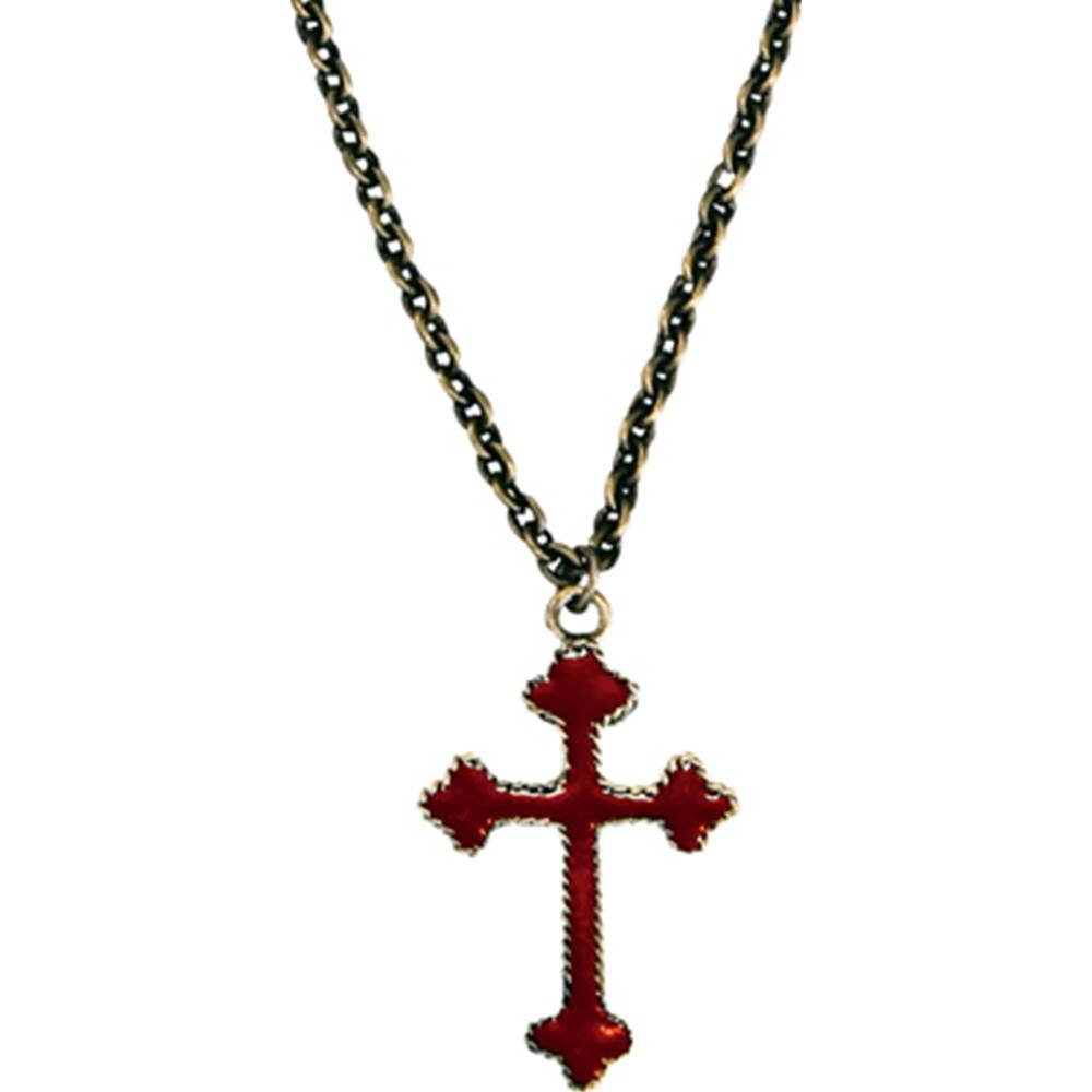 Rubie's Costume Co Red Cross Necklace - Vintage Medical Costume Jewelry for Nurses, Doctors & Halloween Costumes - Perfect for Cosplay, Themed Parties & Role Play