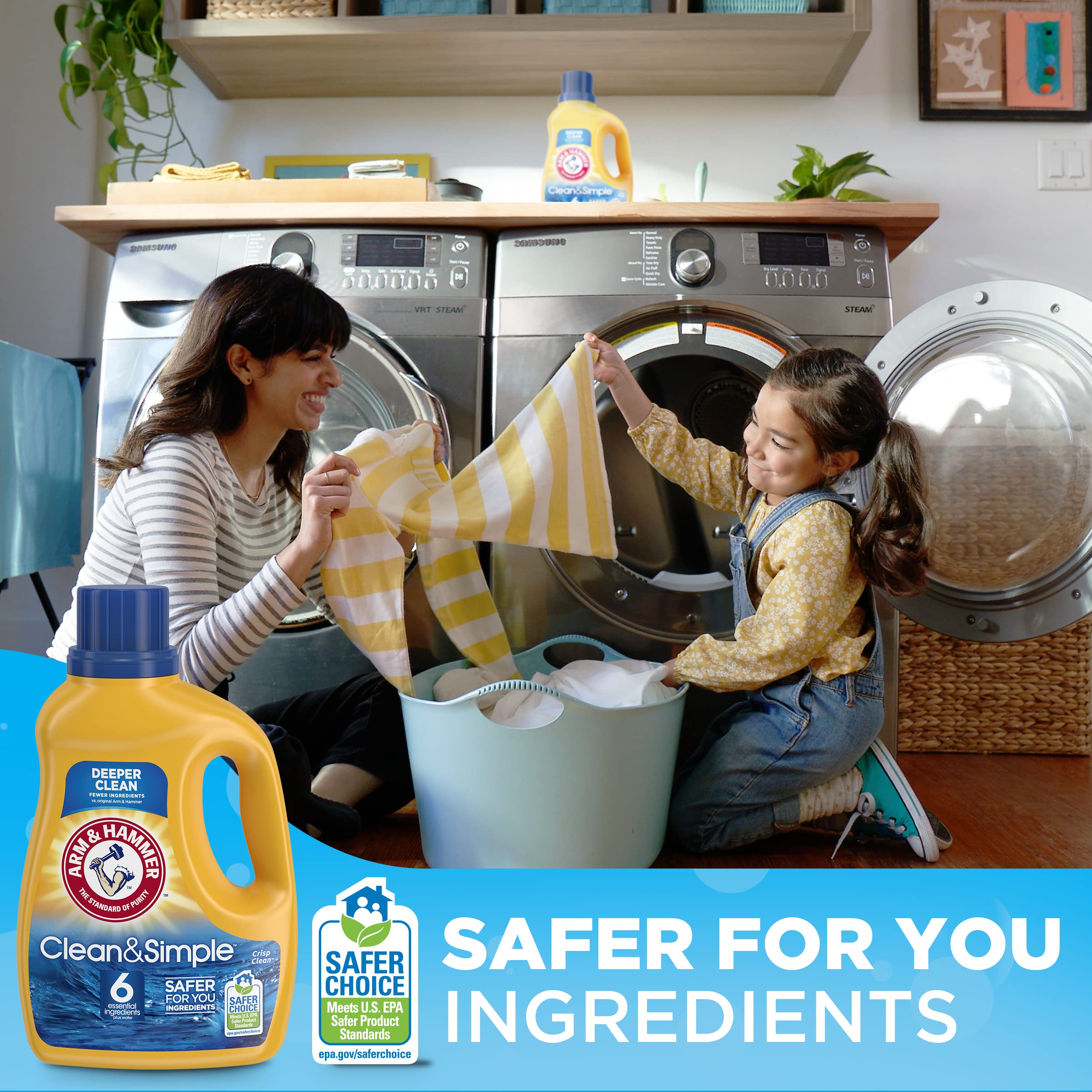 Arm & Hammer Clean & Simple Liquid Laundry Detergent - 77 Loads, 100.5 Fl oz | Gentle & Effective for All Fabrics | Perfect for Families, Sensitive Skin & Everyday Laundry