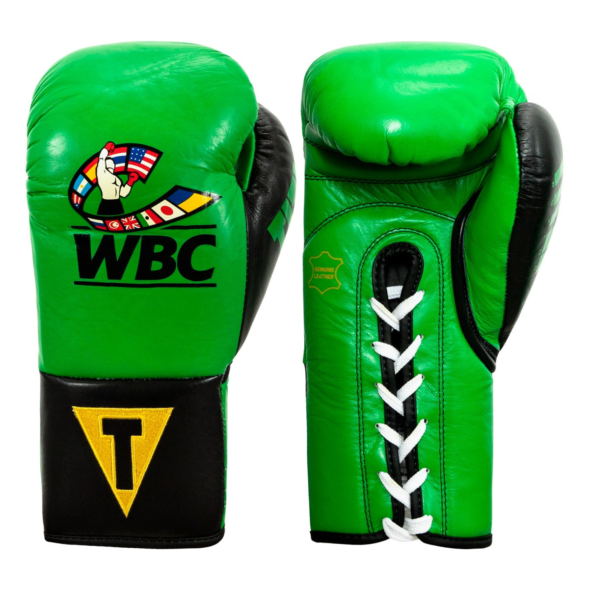 WBC by TITLE Boxing Pro Fight Leather Boxing Gloves - Premium Training & Sparring Gloves for Boxing, MMA & Kickboxing | Ideal for Gym Workouts & Professional Fight Training
