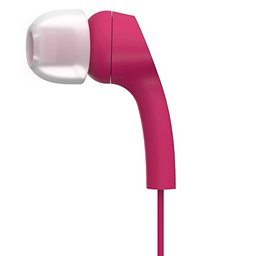 KOSS KEB9i Pink In-Ear Headphones with Built-in Microphone & In-Line Remote Control - Perfect for Gym, Running, Commuting & Hands-Free Calling
