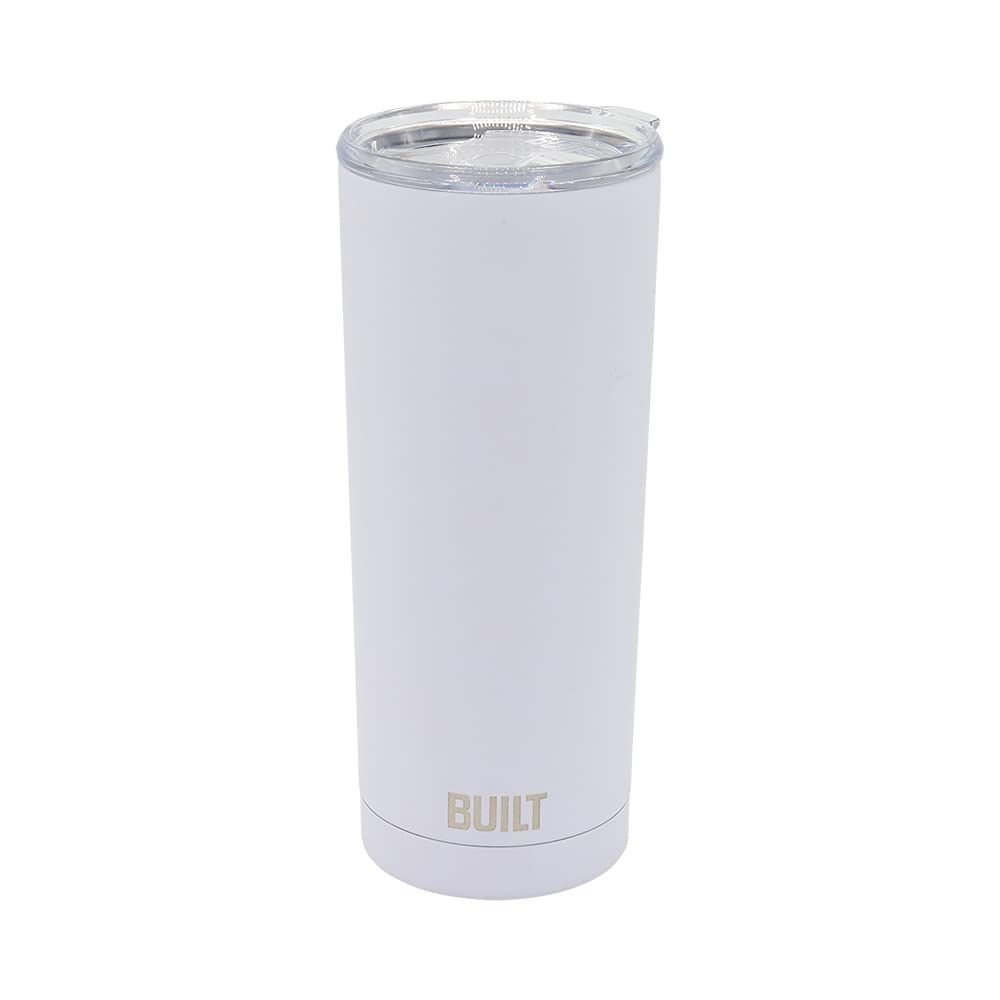 20oz Double Wall Vacuum Insulated Stainless Steel Coffee Tumbler with Tritan Lid & Splash Guard - Leakproof Travel Mug for Hot & Cold Drinks - Office, Gym, Hiking, Commuting - White (Model 5286364)