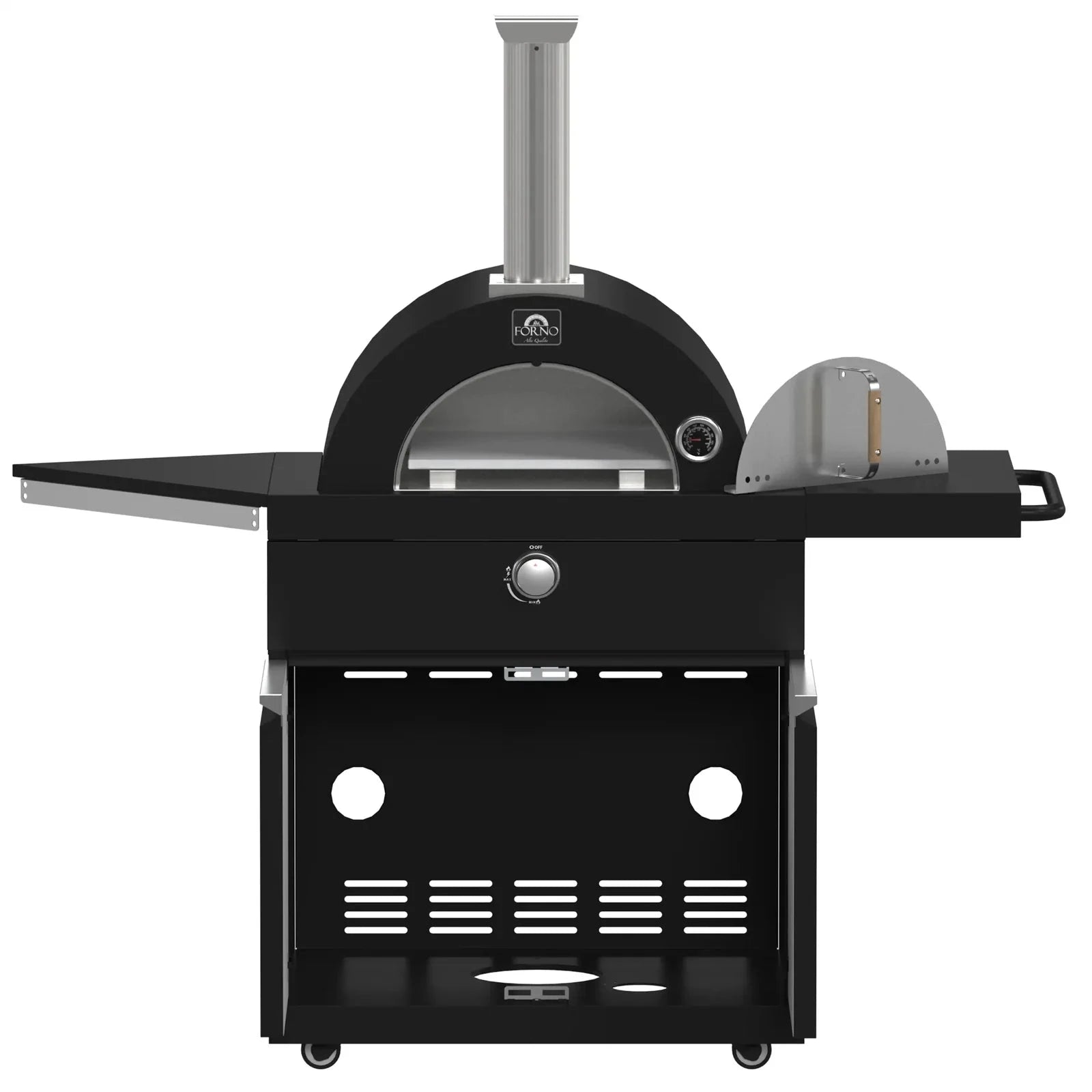 Forno All'Aperto FODKT2568BLK Outdoor Kitchen Set - Premium Stainless Steel BBQ Grill Island with Side Burner & Storage - Perfect for Backyard, Patio, and Poolside Entertaining