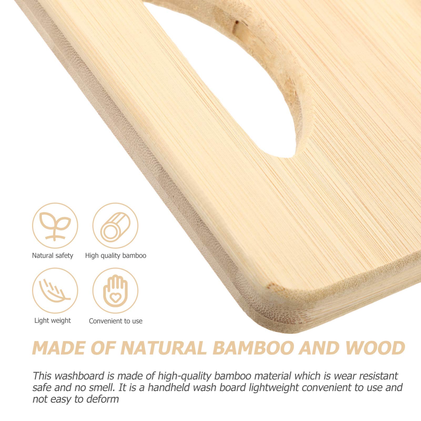 **Cabilock Bamboo Washboard - Anti-Slip Laundry Cleaning Board for Hand Washing Clothes (50x17cm) - Perfect for Delicates, Travel & Eco-Friendly Home Use**