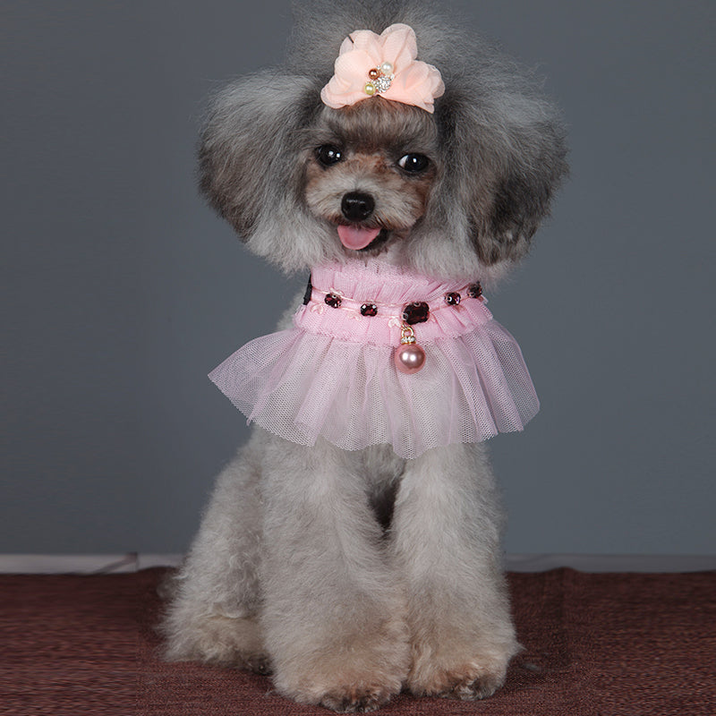 Elegant Pink Lace Collar with Soft Microfiber Leather Belt - A007 - Perfect for Cosplay, Gothic Fashion & Pet Accessories