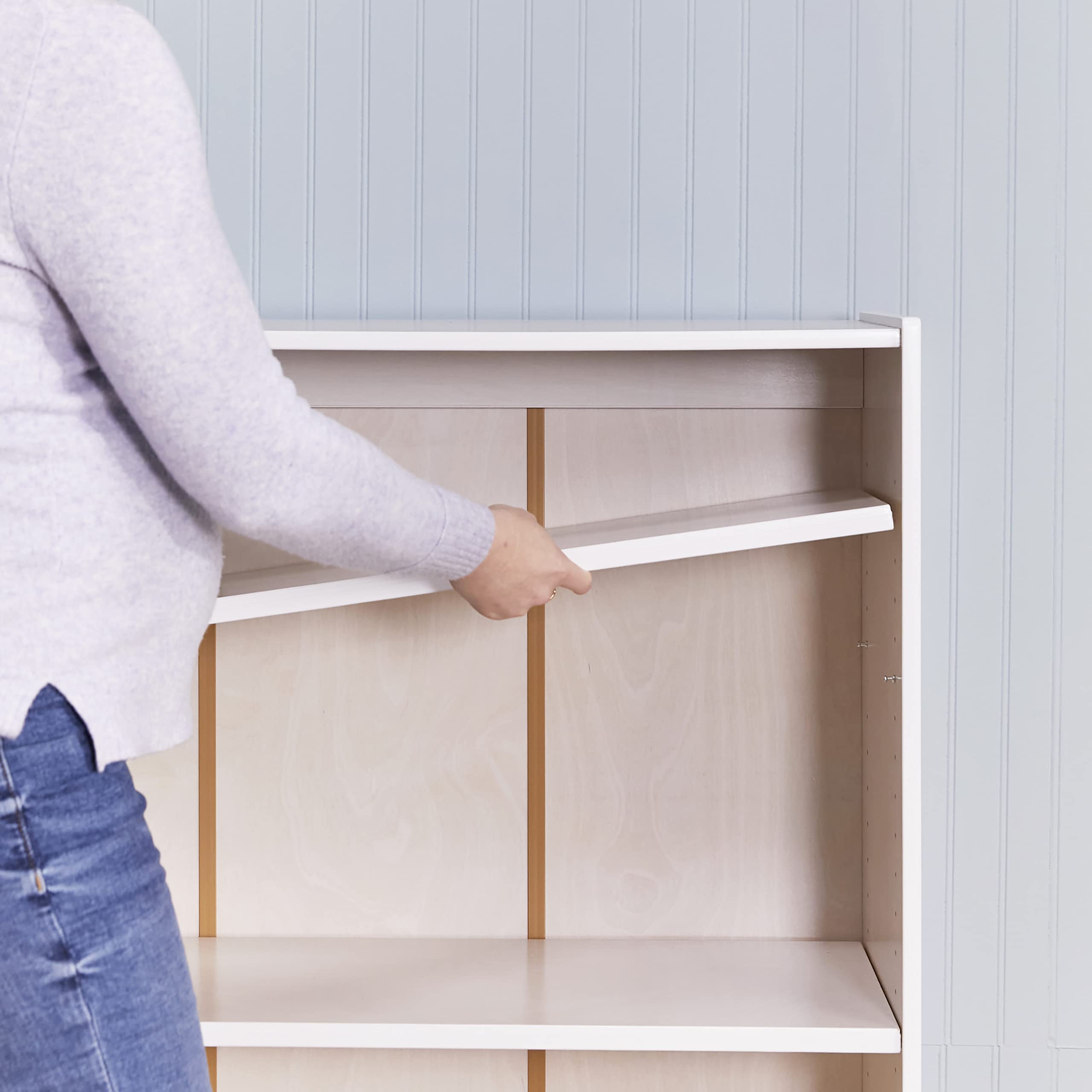 ECR4Kids Classic 48-Inch White Wash Bookcase with Adjustable Shelves - Perfect for Kids' Rooms, Classrooms, and Home Libraries