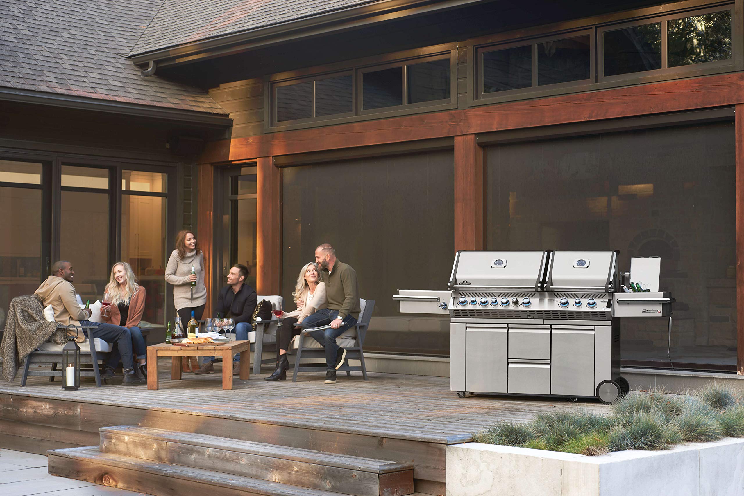 Napoleon PRO825RSBINSS-3 Prestige PRO 825 RSBI Natural Gas Grill with 825 sq.in. Cooking Space, Infrared Rear & Bottom Burner, Stainless Steel Construction - Perfect for Backyard BBQs, Outdoor Entertaining & Grilling Enthusiasts