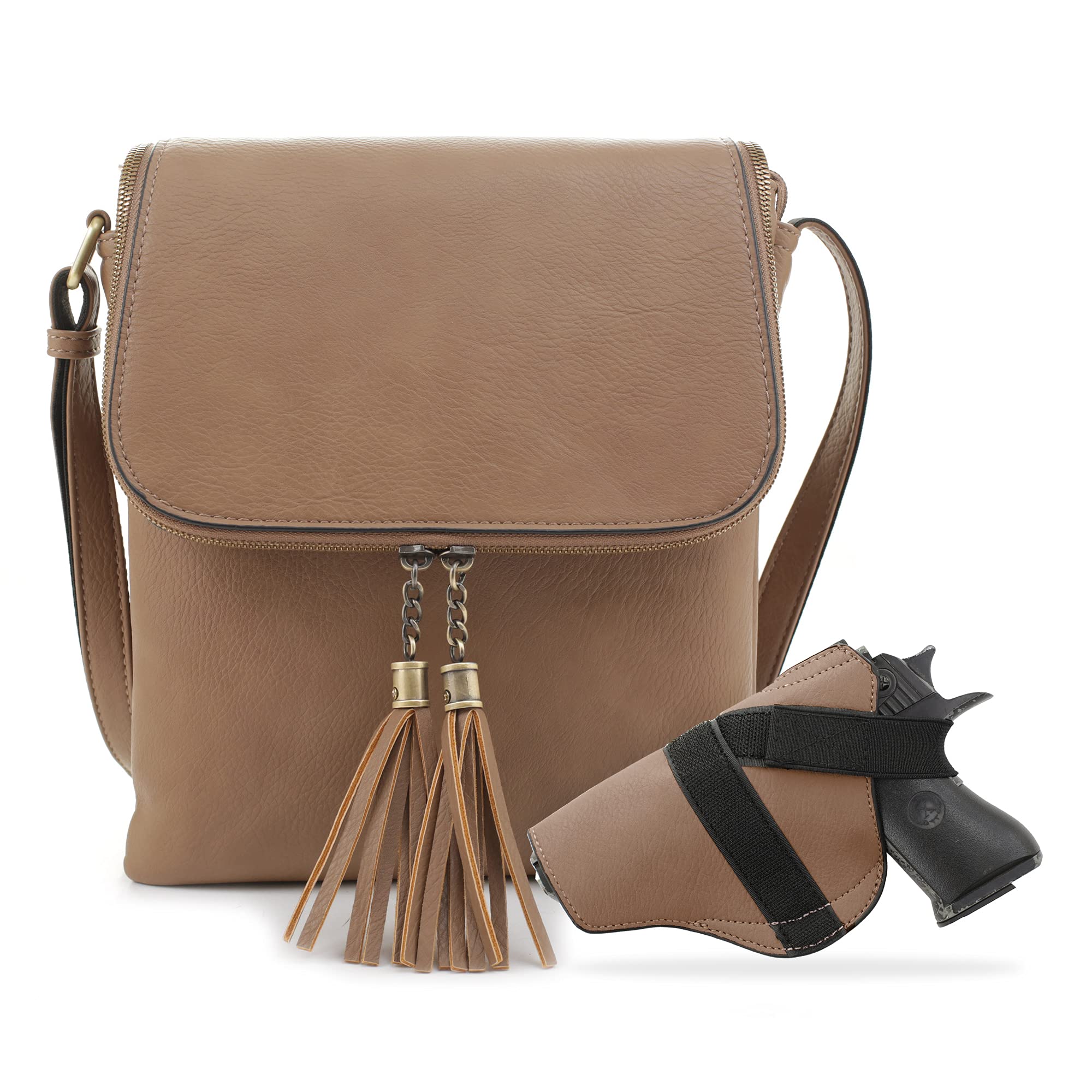JESSIE & JAMES Cheyanne Concealed Carry Crossbody Bag with Lock & Key - Secure Anti-Theft Purse for Women | Perfect for Travel, Shopping & Everyday Use