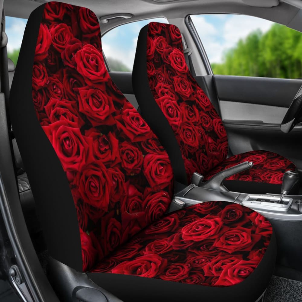 Premium Rose Car Seat Covers - Waterproof & Universal Fit for Cars, SUVs, Trucks - Romantic Floral Design for Valentine's Gift & Home Decor