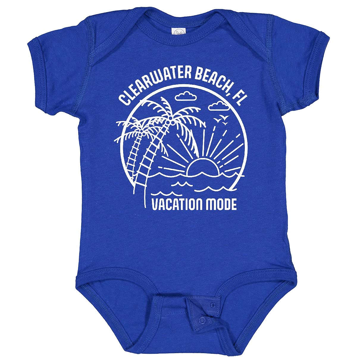 Inktastic Summer Vacation Mode Clearwater Beach Florida Baby Bodysuit - Cute Florida Beach Outfit for Infants & Toddlers - Perfect for Beach Trips, Family Vacations & Photo Shoots