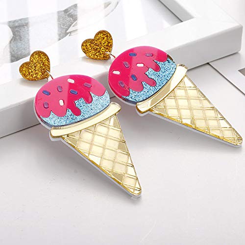 Funny Acrylic Donut & Ice Cream Earrings - Cute Cartoon Dangle Drop Food Jewelry for Women & Teen Girls | Colorful Fashion Accessories for Parties, Gifts & Everyday Wear