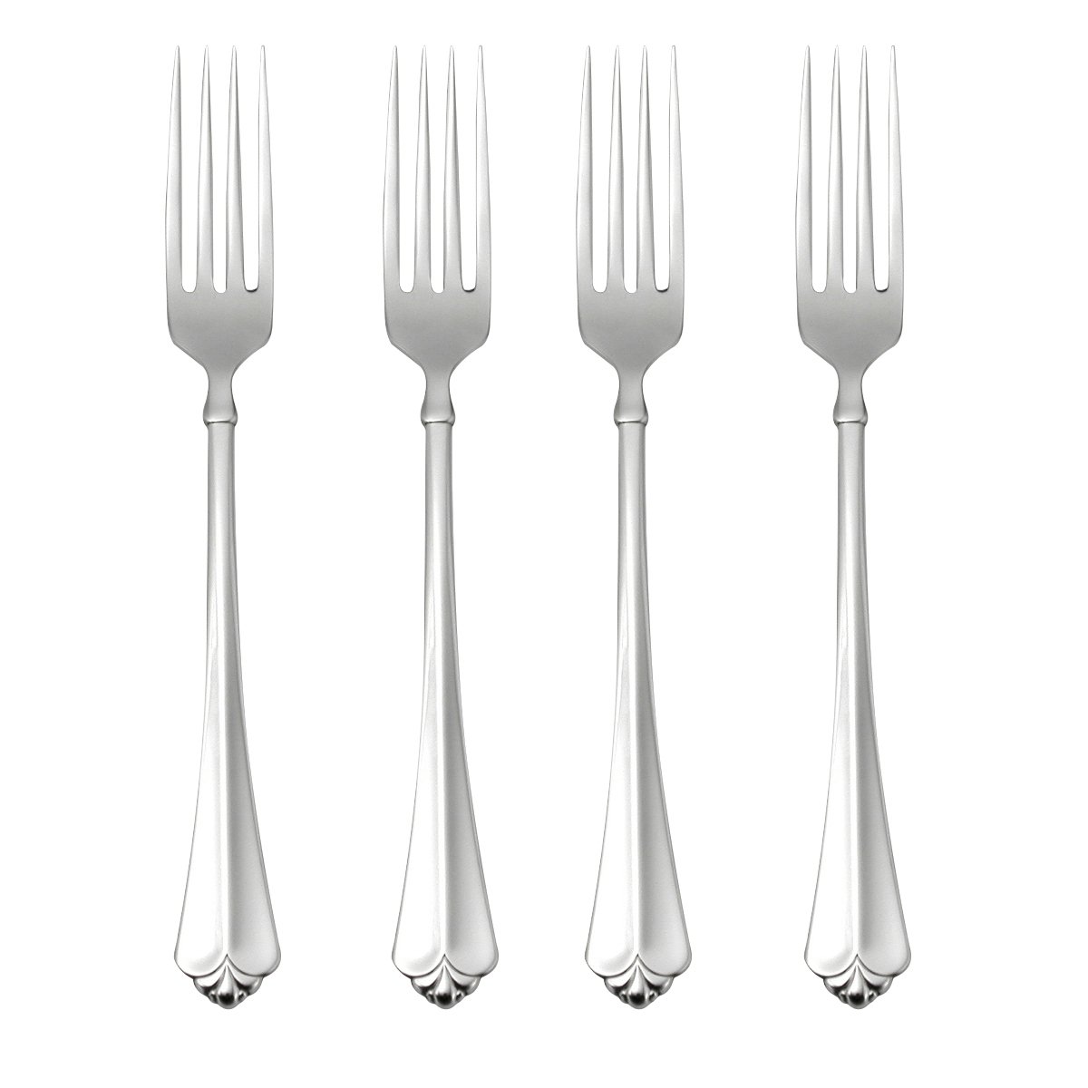 Oneida Juilliard 4-Piece Stainless Steel Dinner Fork Set - Elegant Flatware for Formal Dining, Dinner Parties & Everyday Use