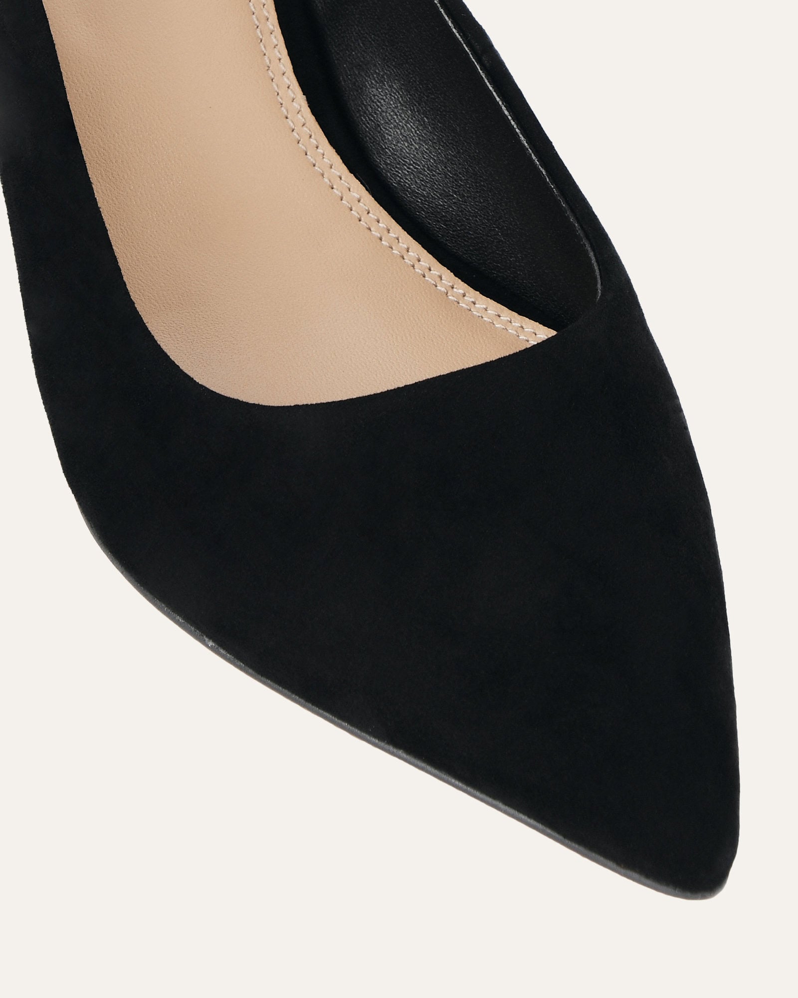 CARA Women's Black Suede Low Heel Pumps - Comfortable Dress Shoes for Work, Office & Special Occasions