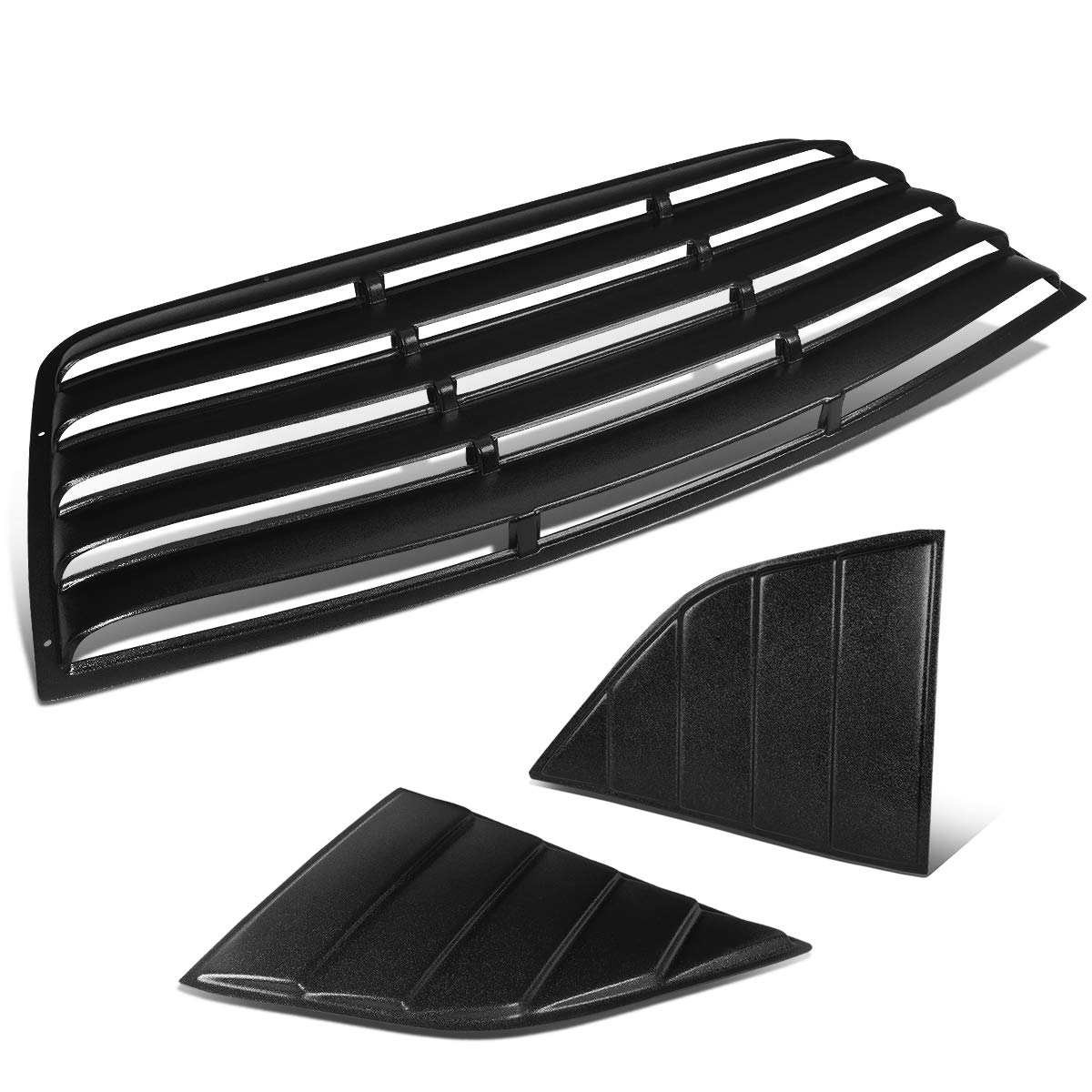 Auto Dynasty 3Pcs Tape-On Rear & Quarter Side Window Louver Sun Shade for 2008-2019 Dodge Challenger | UV Protection & Style Upgrade | Perfect for Summer Driving & Car Shows