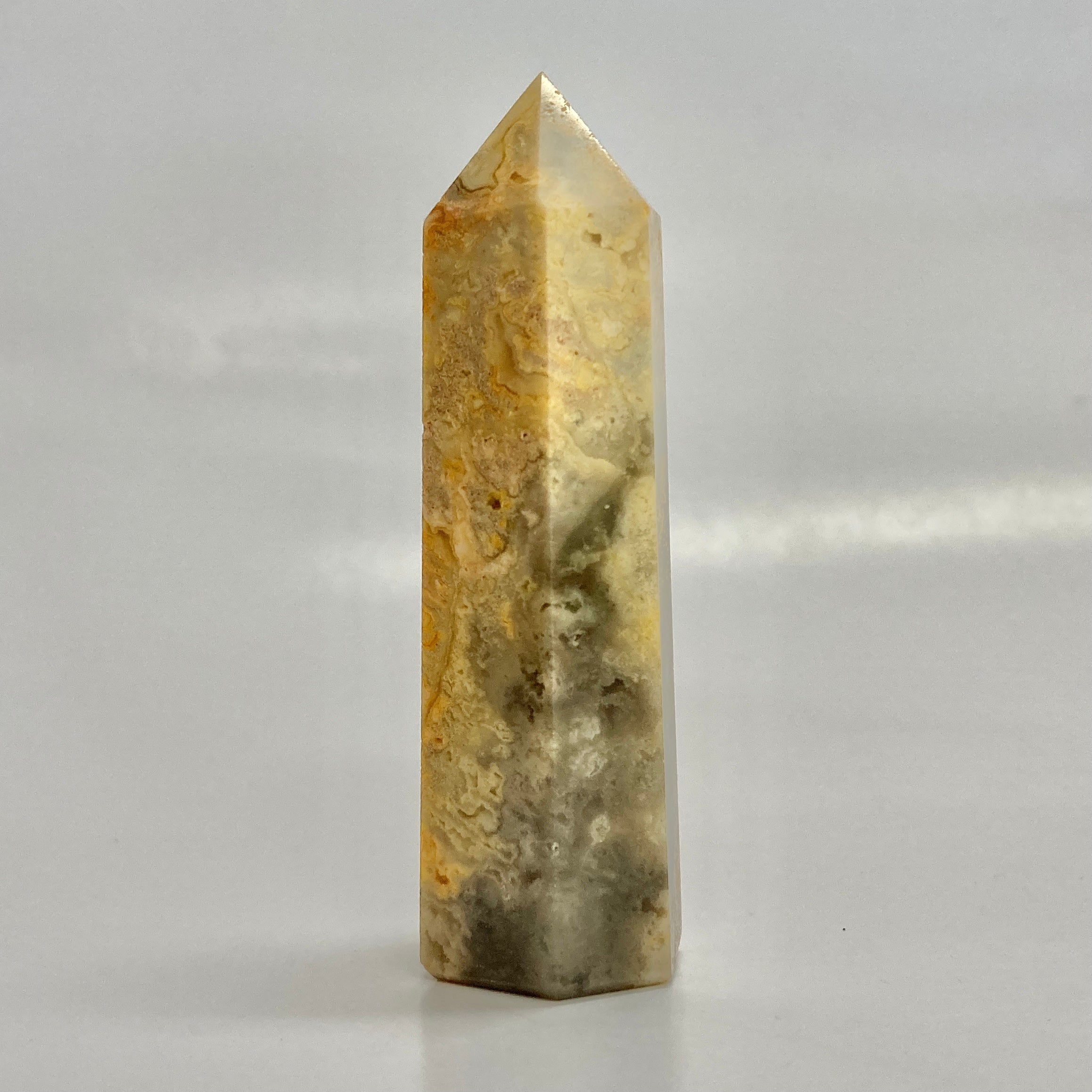 Natural Crazy Lace Agate Crystal Tower - Healing Stone for Meditation, Home Decor & Spiritual Gifts | Perfect for Yoga Rooms, Office Desks & Energy Healing