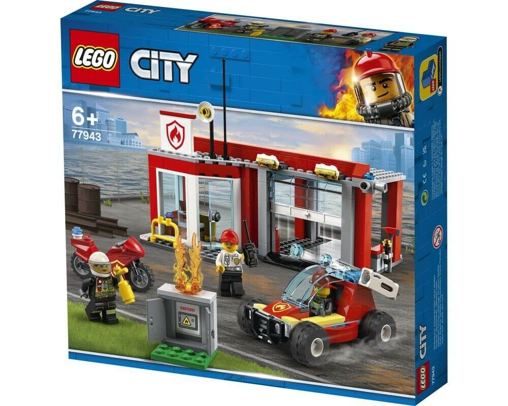 LEGO City Fire Station Starter Set 77943 - Exclusive UK Edition with 3 Minifigures, 239 Pieces for Kids Ages 9+ | Firefighter Toy Playset for Creative Building & Role Play Fun