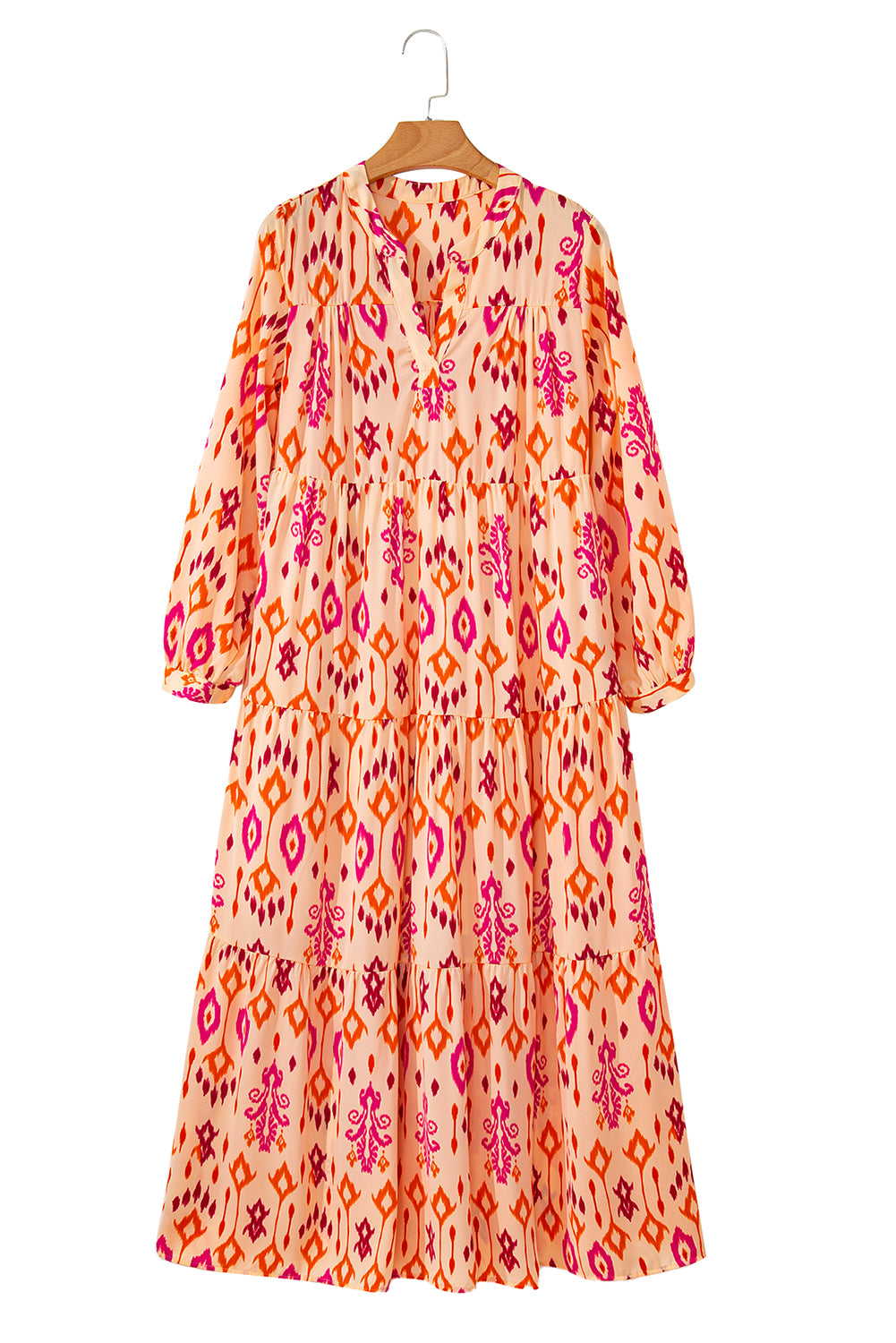 Stylish Western Abstract Geometric Printed Maxi Dress for Women - Perfect for Summer Vacations, Beach Parties & Boho Fashion