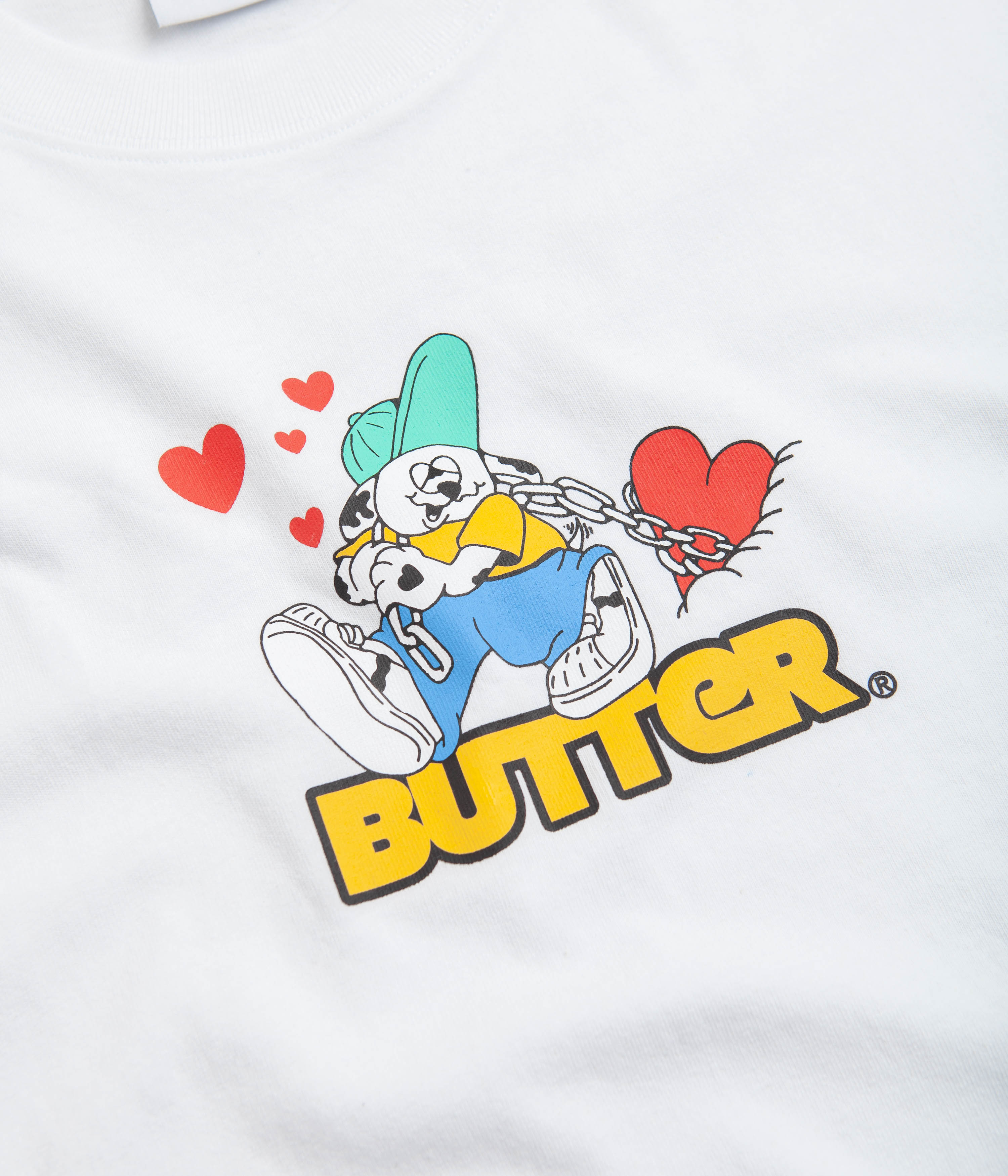 Butter Goods Puppy Love Logo Graphic T-Shirt for Men & Women - Soft Cotton White Tee - Casual Streetwear for Dog Lovers, Date Night & Everyday Wear