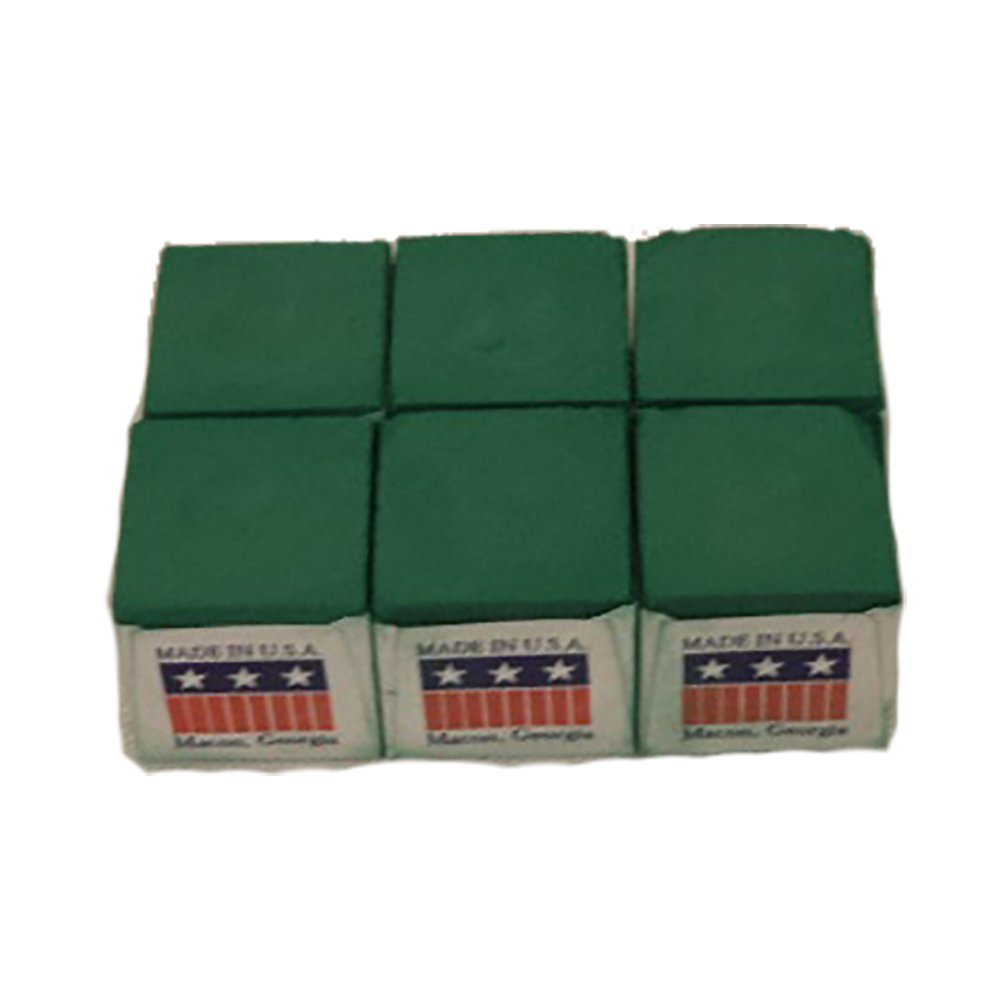 Premium 6-Piece Silver Cup Green Billiard Pool Cue Chalk Set - High Grip for Smooth Shots | Perfect for Pool Tables, Bars & Game Rooms