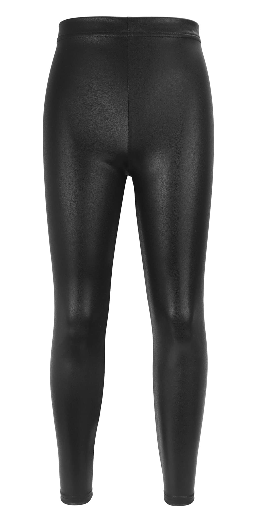 SEAUR Girls Shiny Metallic Leggings - High Waist Stretchy Wet Look Leggings for Dance, Yoga & Party | Kids Fashion Activewear