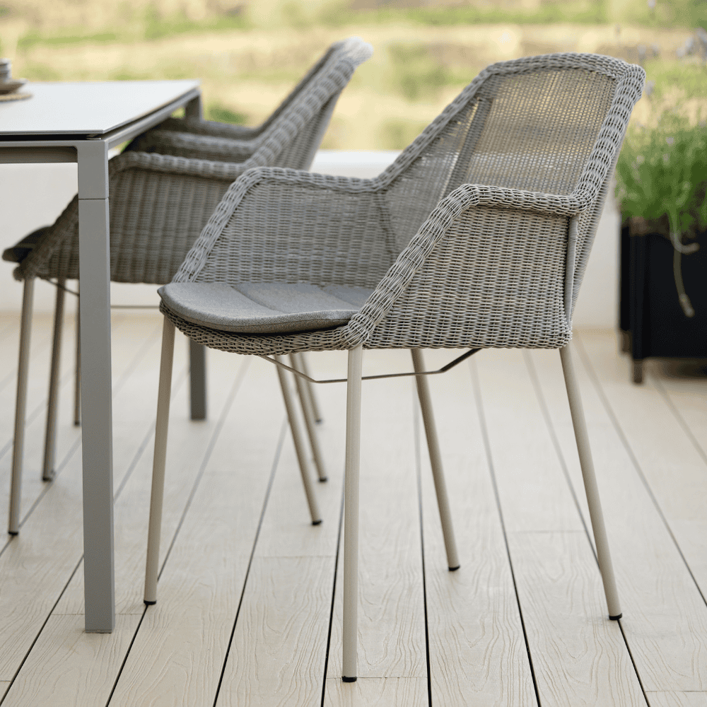 Breeze Stackable Outdoor Dining Armchair Set of 2 - Weather-Resistant Patio Chairs for Backyard, Poolside & Garden Relaxation