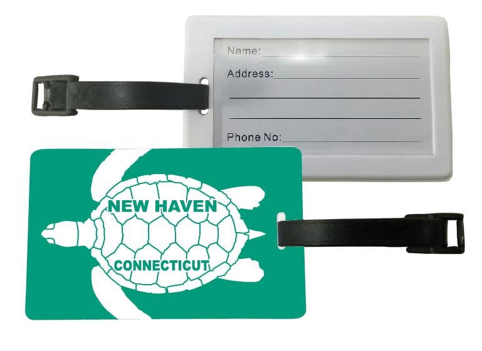 New Haven Connecticut Turtle Design Souvenir Travel Luggage Tags (2-Pack) - Perfect for Vacation, Cruise & Business Trips