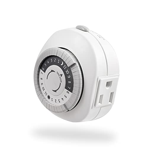 4-Pack GE 24-Hour Heavy Duty Indoor Plug-In Mechanical Timer - 1 Grounded Outlet, 30-Minute Intervals, Daily On/Off Cycle - Perfect for Lamps, Portable Fans, Holiday Lights & Home Automation