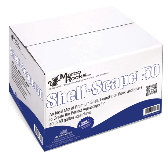 Premium MarcoRocks Shelf Scape 50 - Natural Aquarium Rock for Saltwater & Reef Tanks - Perfect for Coral Placement & Aquascaping in Home & Office Aquariums