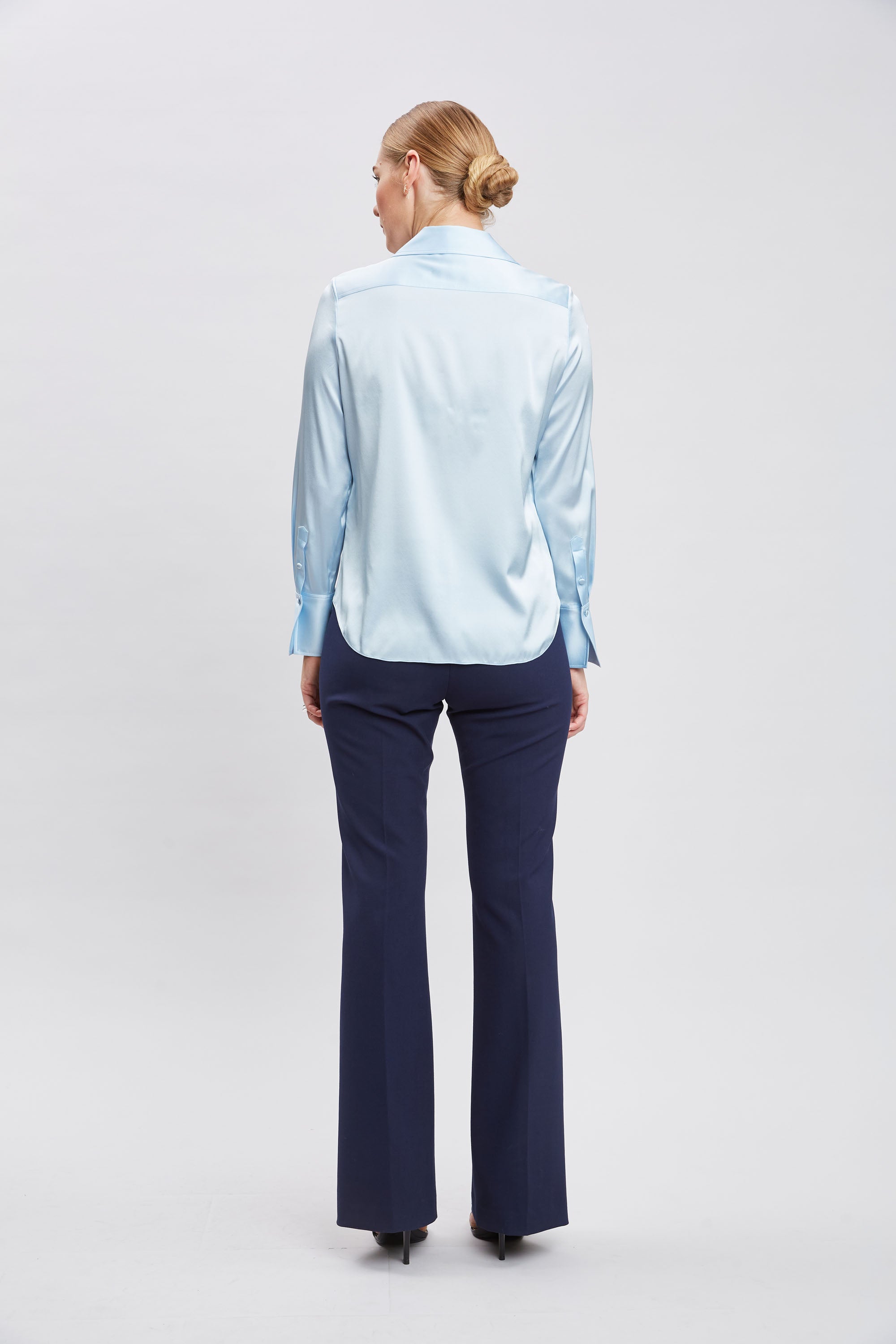Silk Satin Button Down Shirt for Women - Elegant Blouse for Office, Party & Formal Wear | Soft & Shiny Long Sleeve Tops