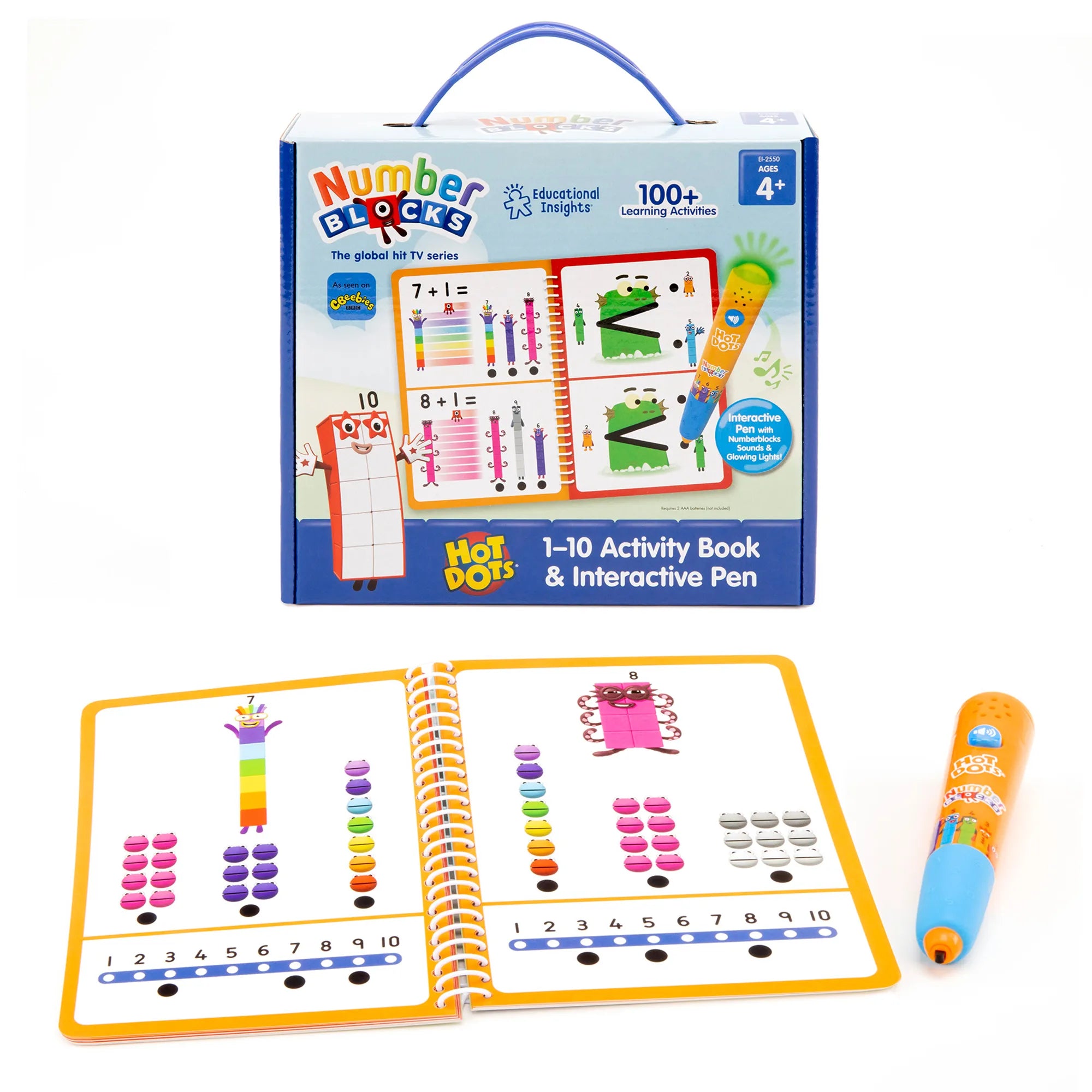 Numberblocks Hot Dots Interactive Learning Book 1-10 with Electronic Pen - Math Activities for Kids Ages 3-5 | Homeschool & Classroom Educational Toy