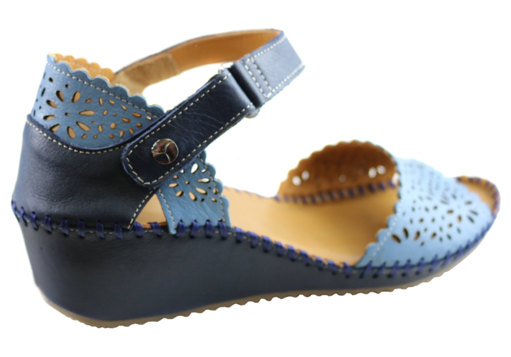 Orizonte Franni Women's Comfortable Leather Wedge Sandals - European Style Summer Casual Shoes for Walking, Travel & Beach Outfits