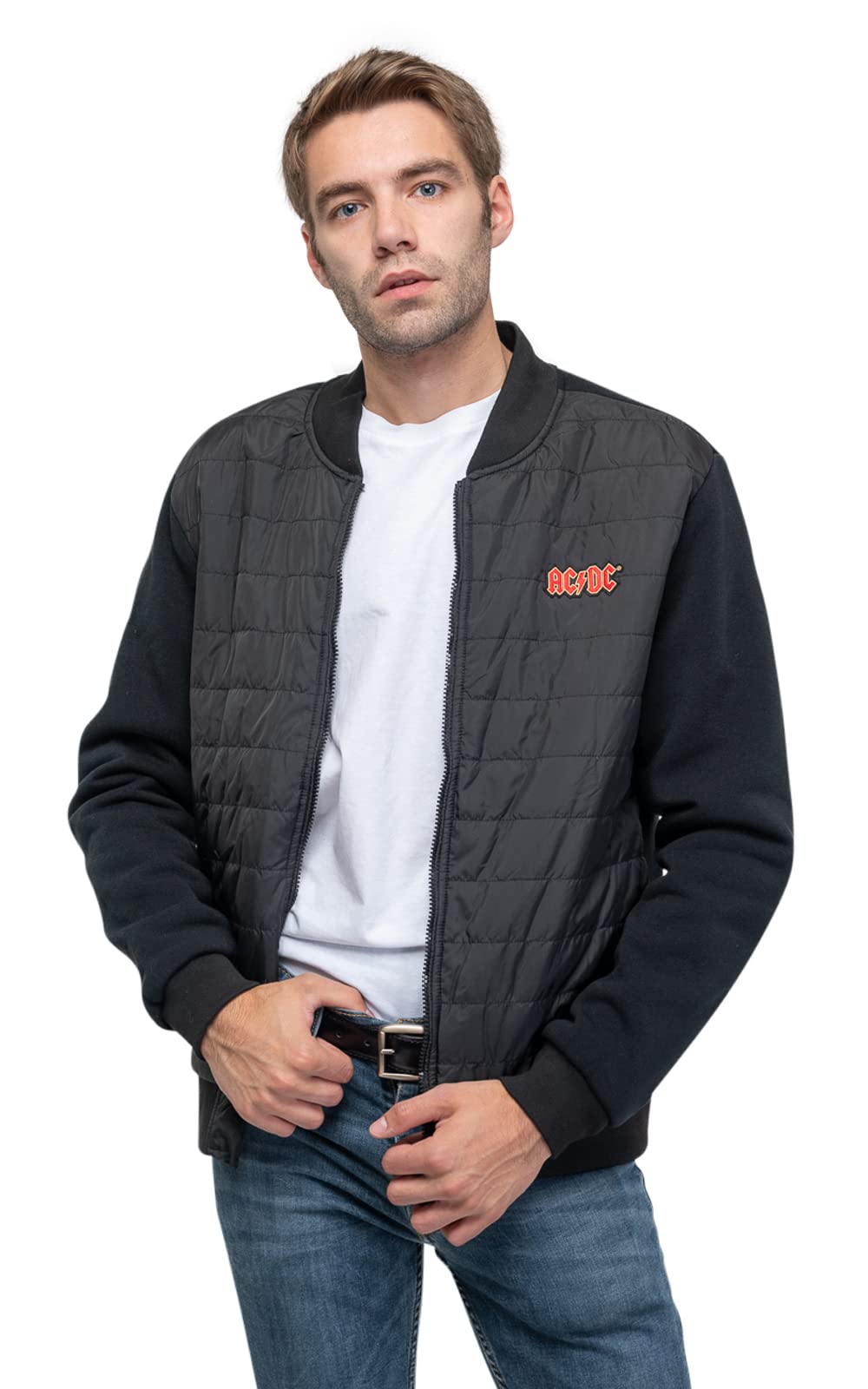 AC/DC Men's Logo Jacket - Black Rock Band Merchandise for Concerts & Casual Wear