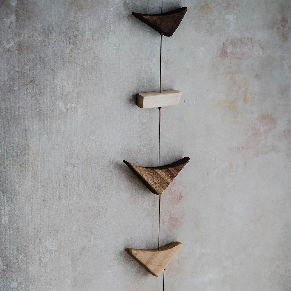 Natural Wood Wall Hanging Stack - Small Rustic Wooden Shelf for Home Decor | Perfect for Living Room, Bedroom, Bathroom & Office Organization