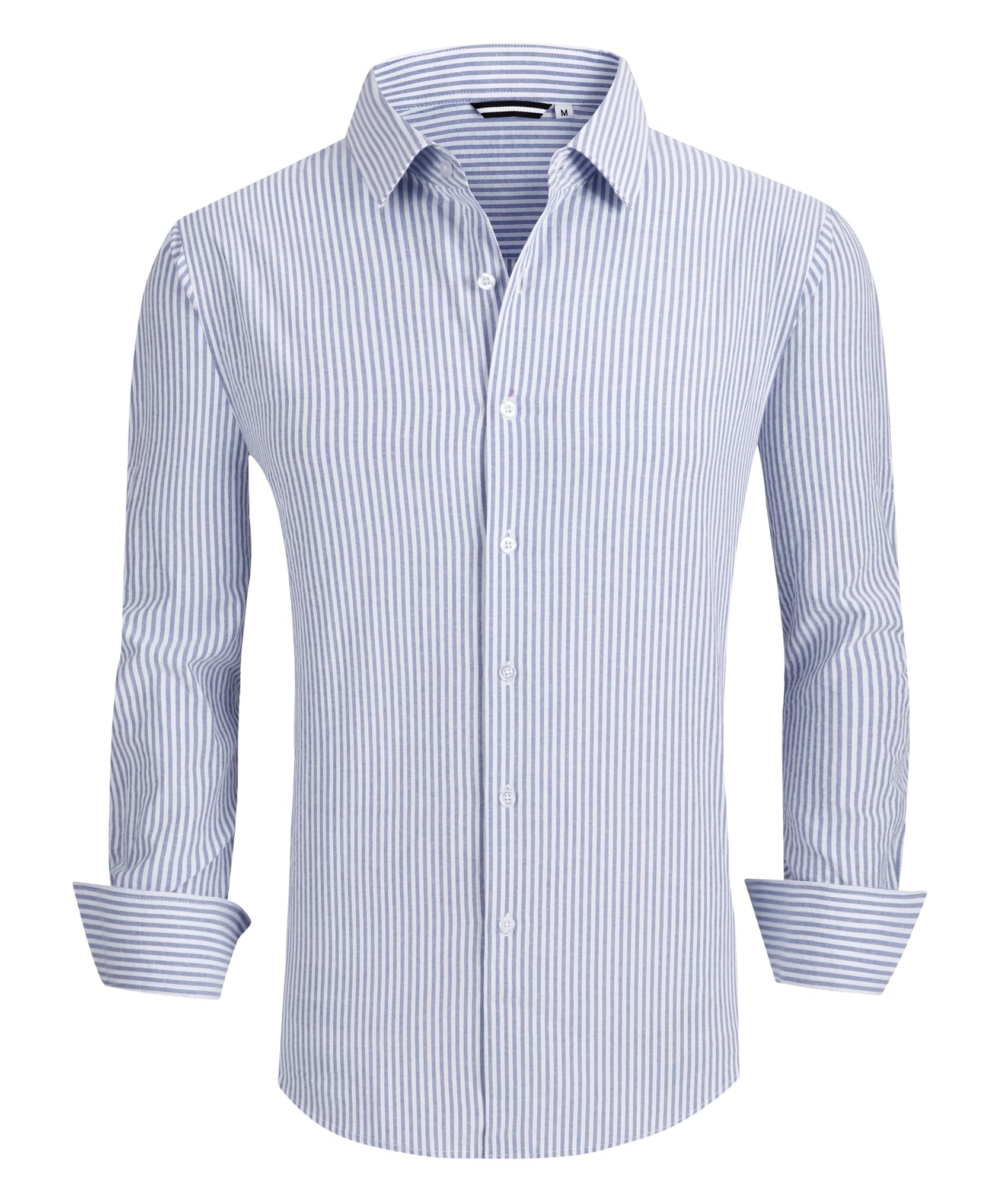 Alex Vando Men's Seersucker Dress Shirt - Striped Business Casual Cotton Shirt for Office, Wedding & Summer Outfits | Breathable & Lightweight Formal Wear