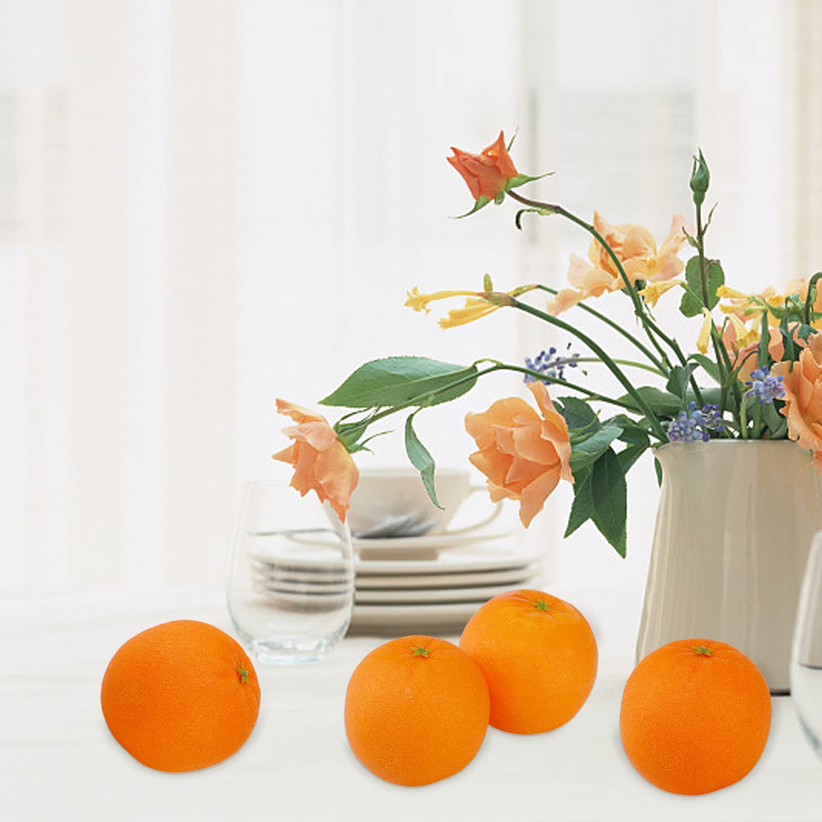 24 Pcs Realistic Artificial Oranges - Lifelike Fake Fruit Decor for Christmas, Home, Kitchen, Party & Festival Decoration | Perfect for Centerpieces, Table Settings, and Seasonal Displays