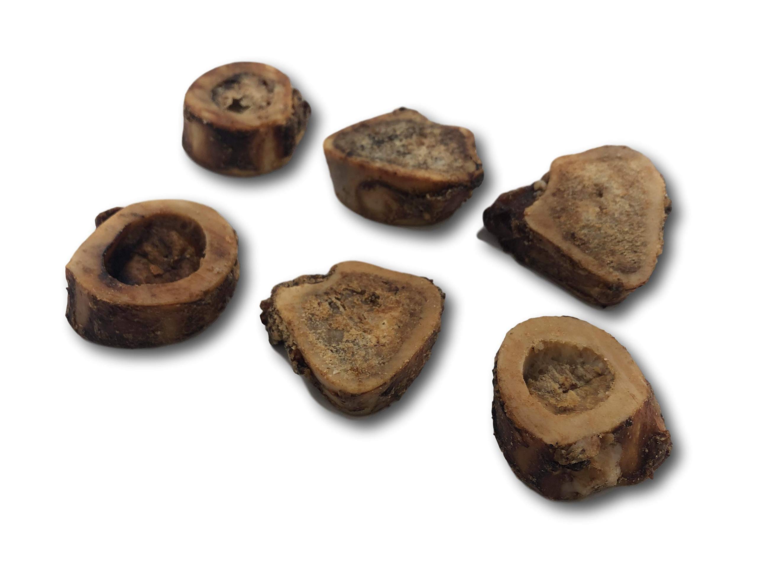 Premium USA-Made Dog Bones with Bone Marrow - Long-Lasting Natural Beef Femur Chews for Small Dogs (3 Pack of 6 Slices) - Perfect for Teething, Training & Dental Health