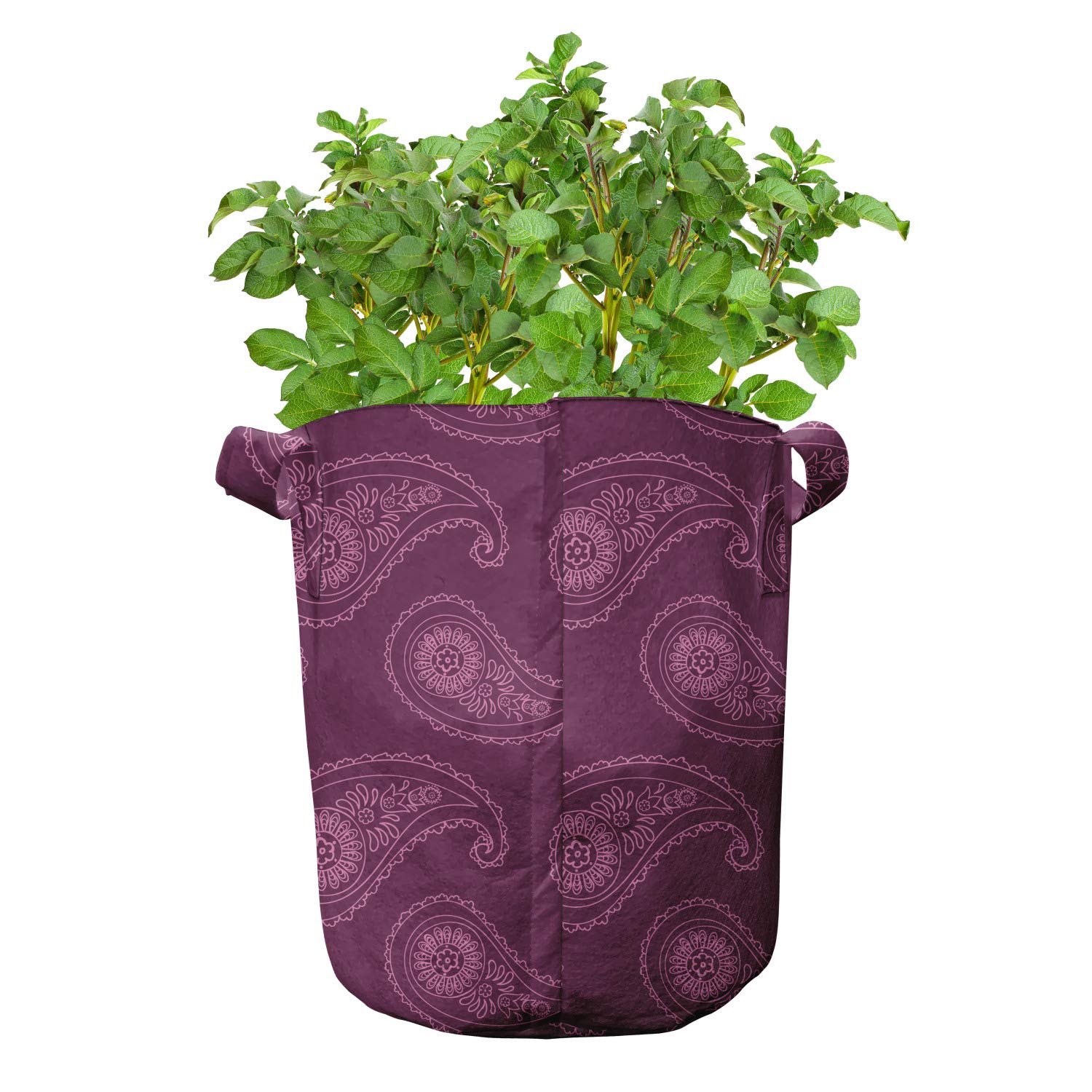 Ambesonne 5-Pack Heavy Duty Tropical Flamingo Grow Bags - Pink Exotic Plant Pots with Handles for Indoor/Outdoor Gardening, Balcony & Patio Decor
