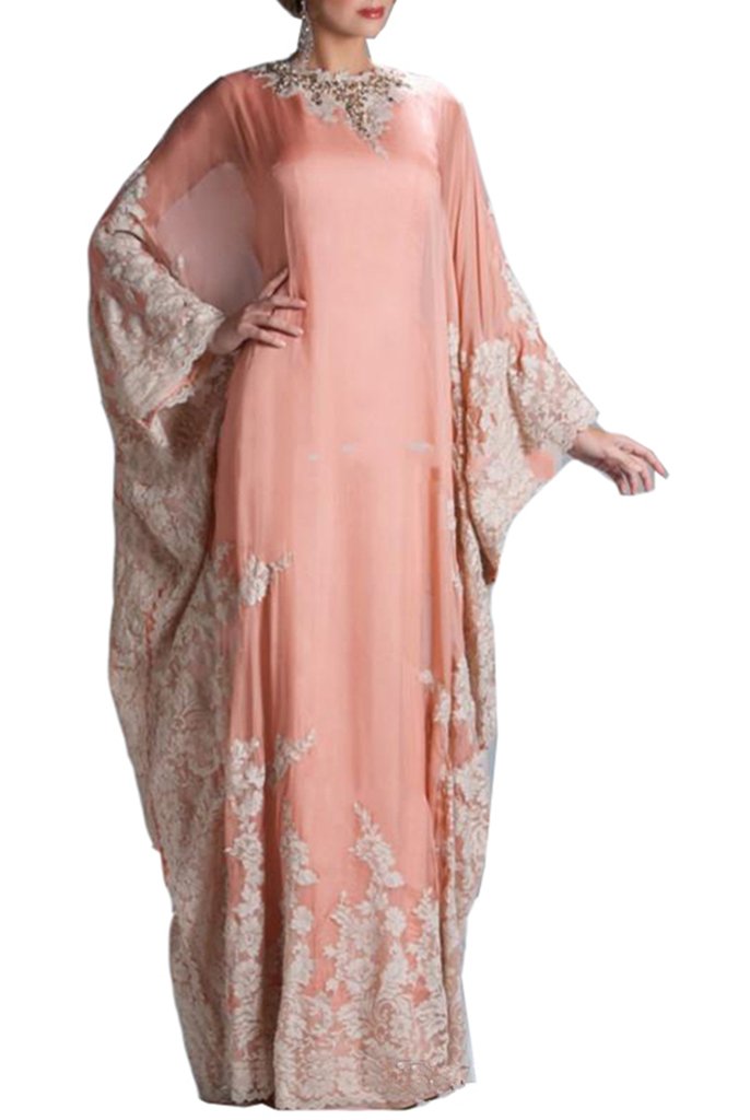 Emanni Women's Dubai Robes - Muslim Arab Garb Vintage Applique Evening Dresses for Special Occasions & Weddings